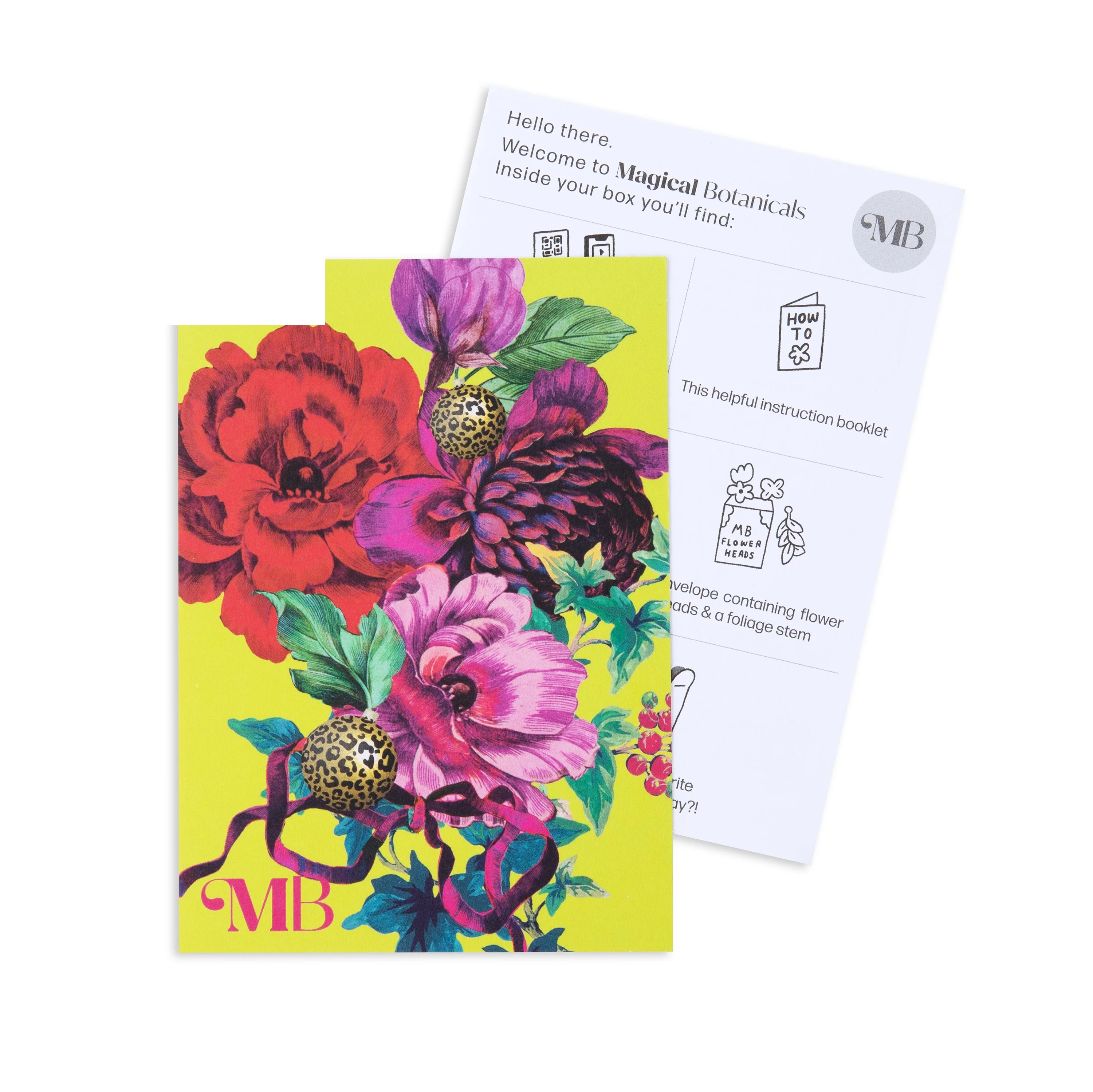 Christmas Magical Botanicals Letterbox Flowers - 3D Pop Up Red & Pink Paper Gift - Image 6