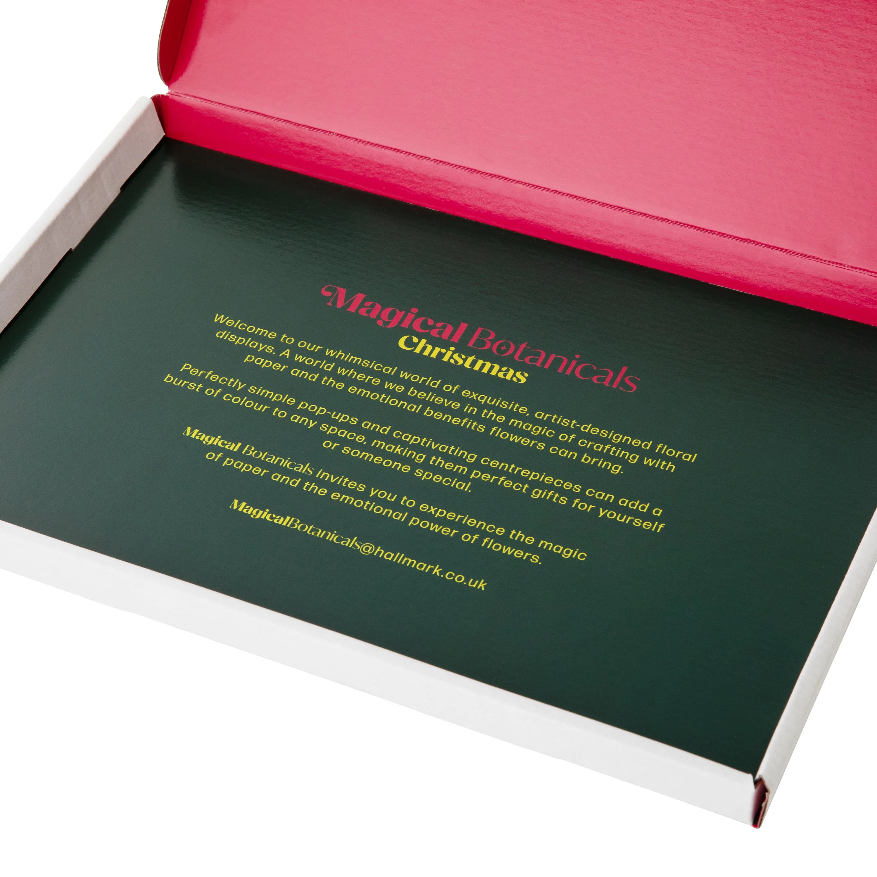 Christmas Magical Botanicals Letterbox Flowers - 3D Pop Up Red & Pink Paper Gift - Image 7