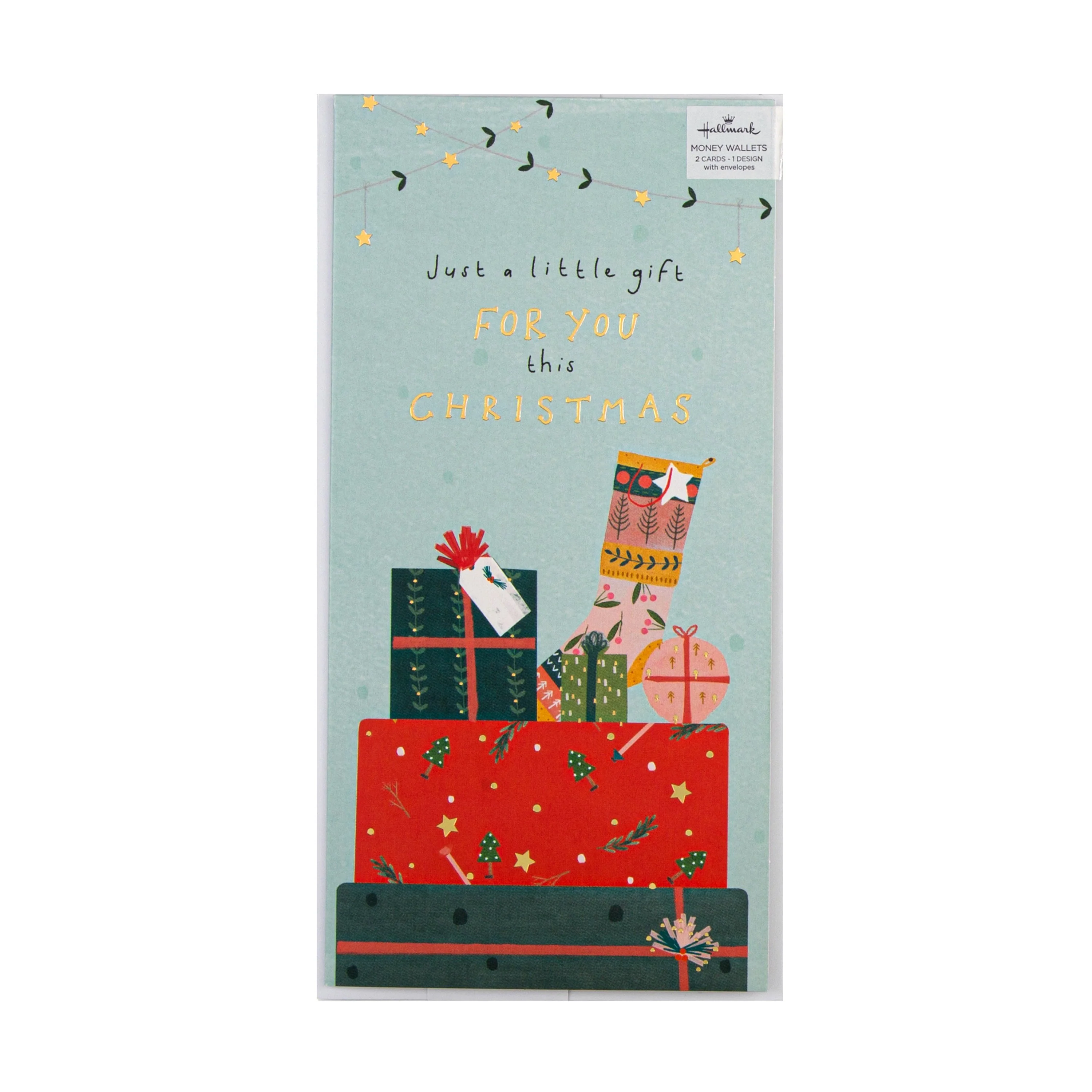 Christmas Money Wallet Pack - 2 Cards in a Contemporary Festive Parcels Design - Image 4