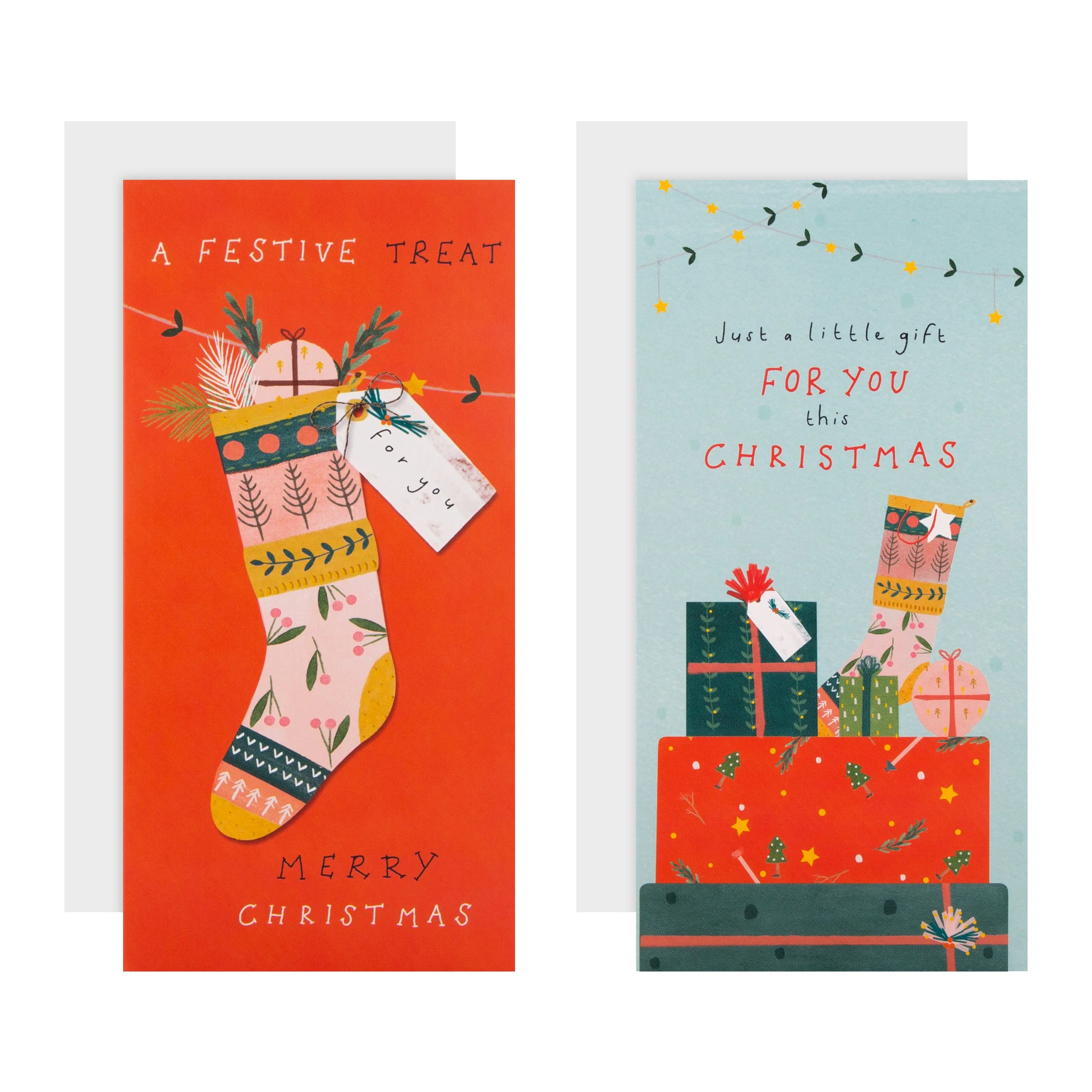 Christmas Money Wallet Pack - 4 Cards in 2 Classic Festive Designs