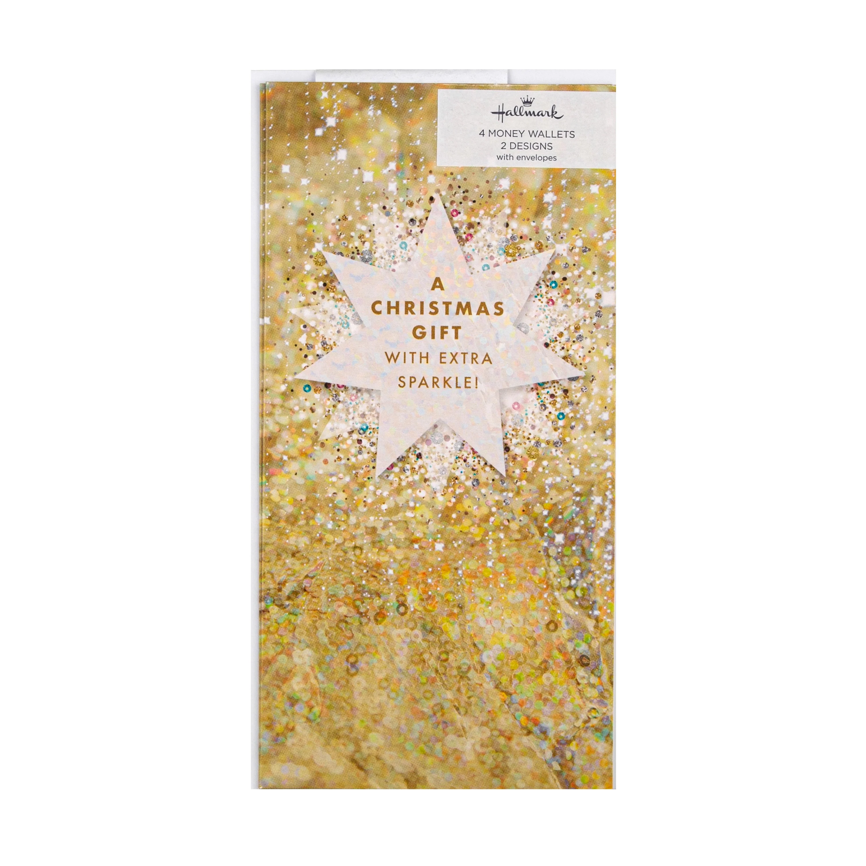 Christmas Money Wallet Pack - 4 Cards in 2 Sparkling Star Designs - Image 5