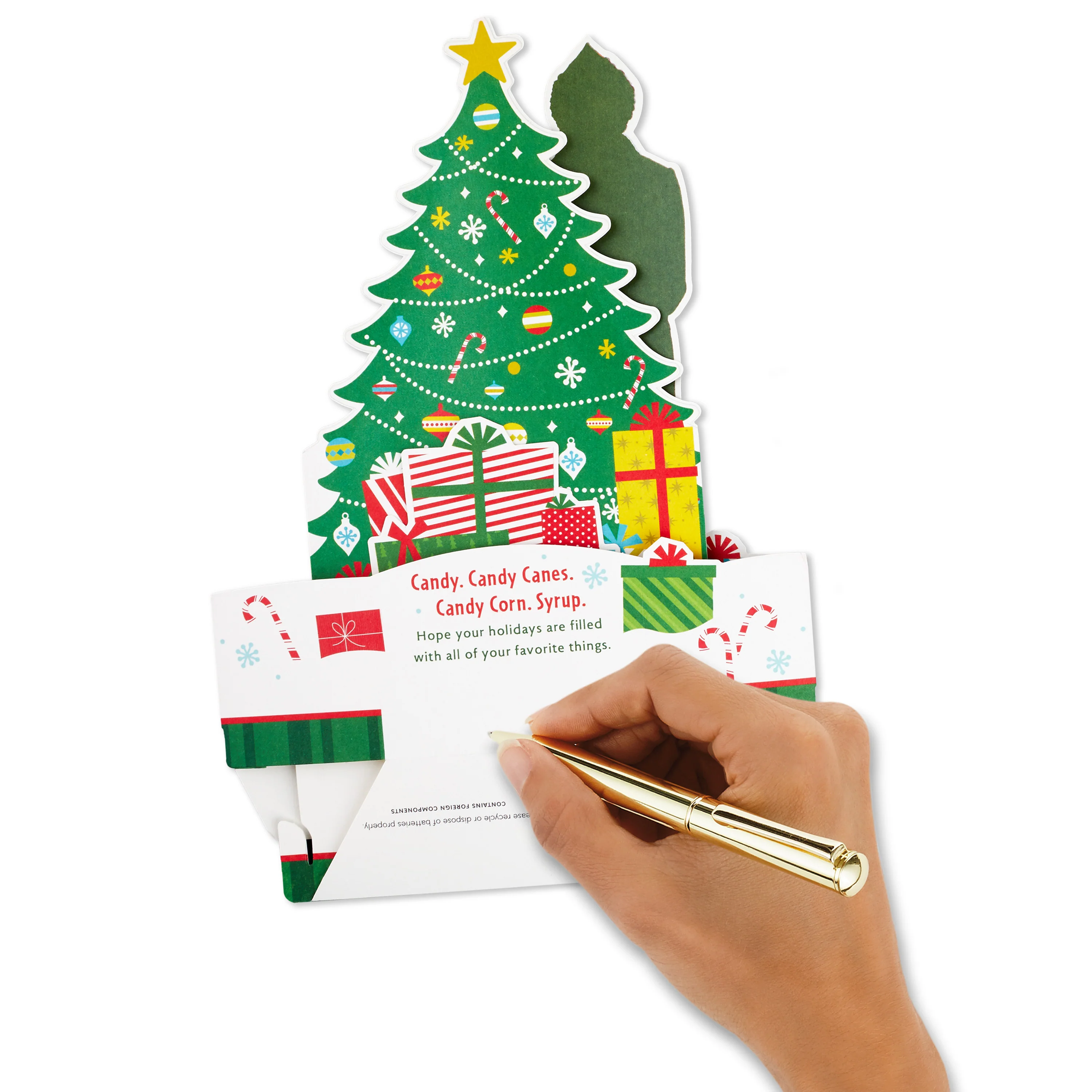 Christmas Paper Wonder Card - 3D Pop Up Buddy the Elf with Tree and Light and Sound Design - Image 5