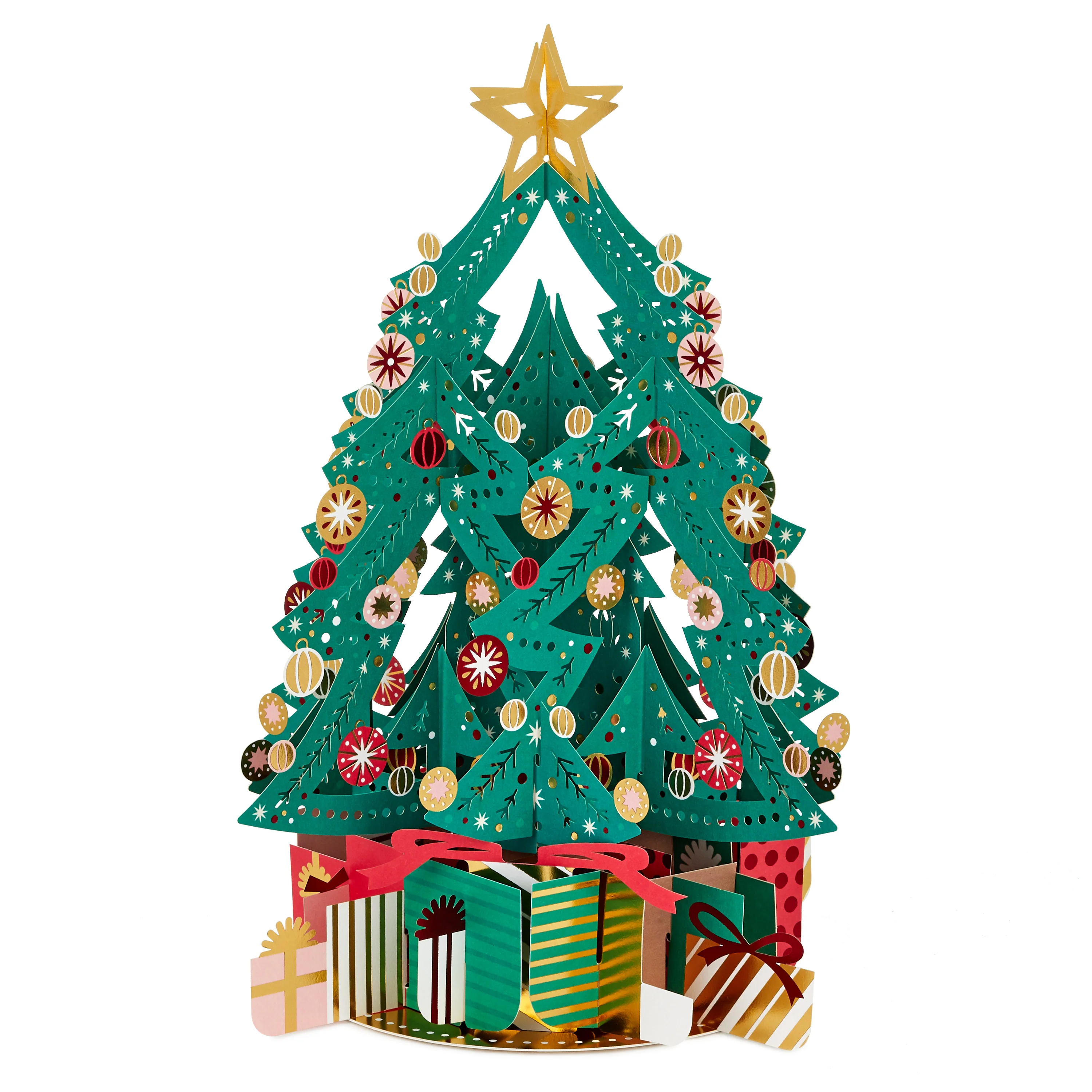 Christmas Paper Wonder Card - 3D & Pop Up Christmas Tree & Gifts Design