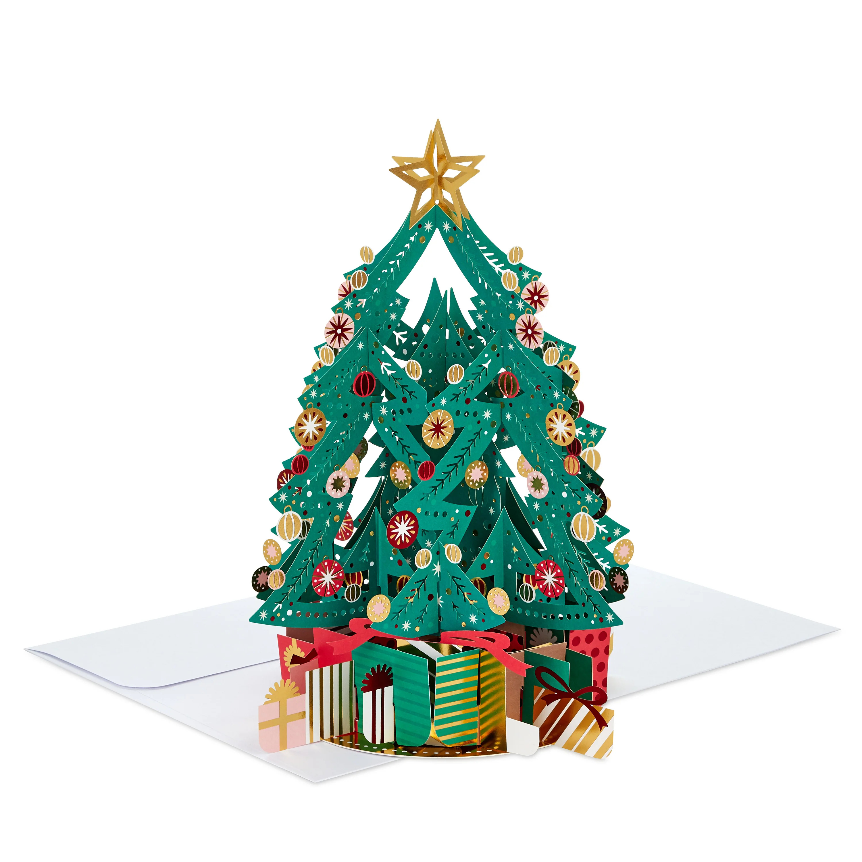 Christmas Paper Wonder Card - 3D & Pop Up Christmas Tree & Gifts Design - Image 2