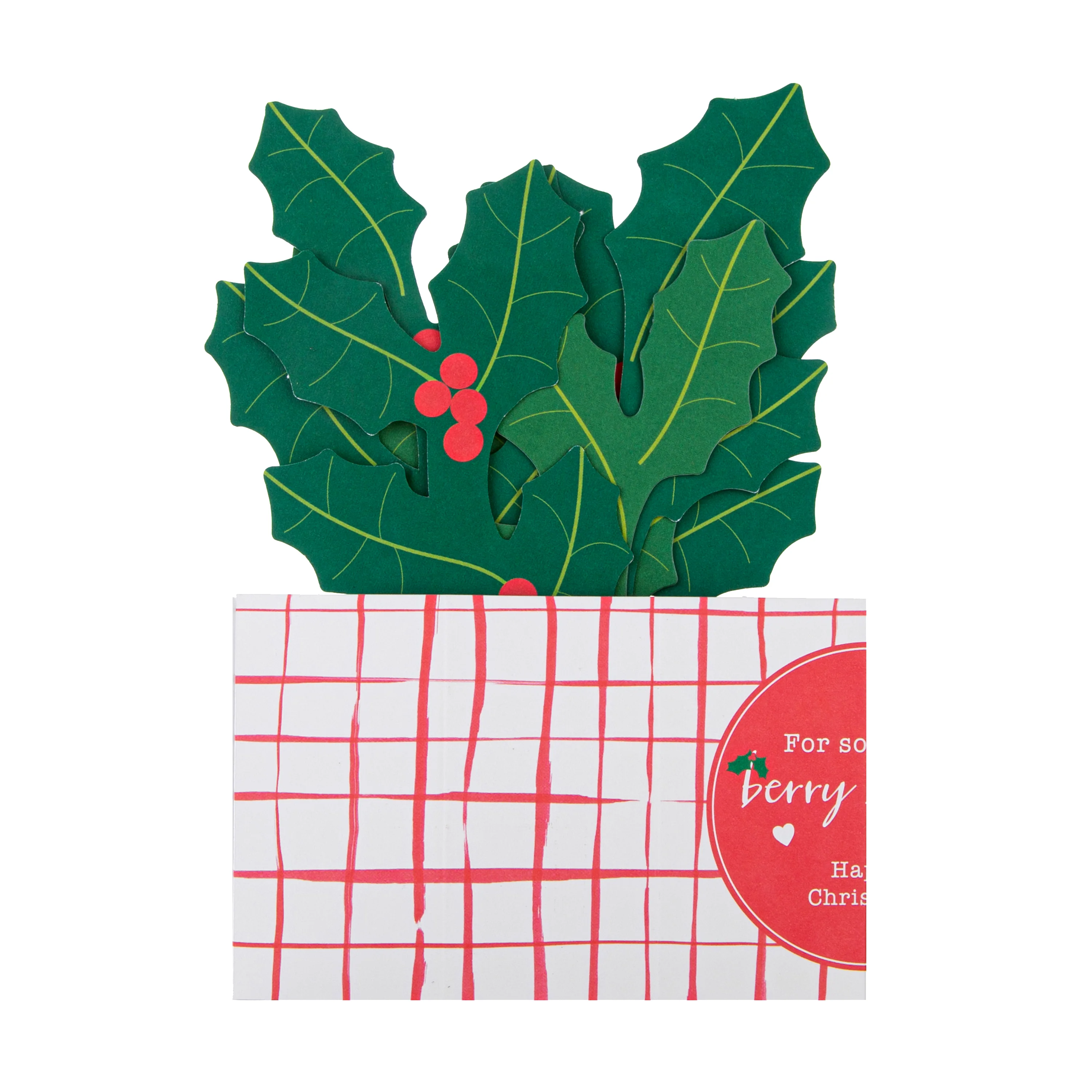 Christmas Paper Wonder Card - 3D Pop Up Holly Bush Design - Image 6