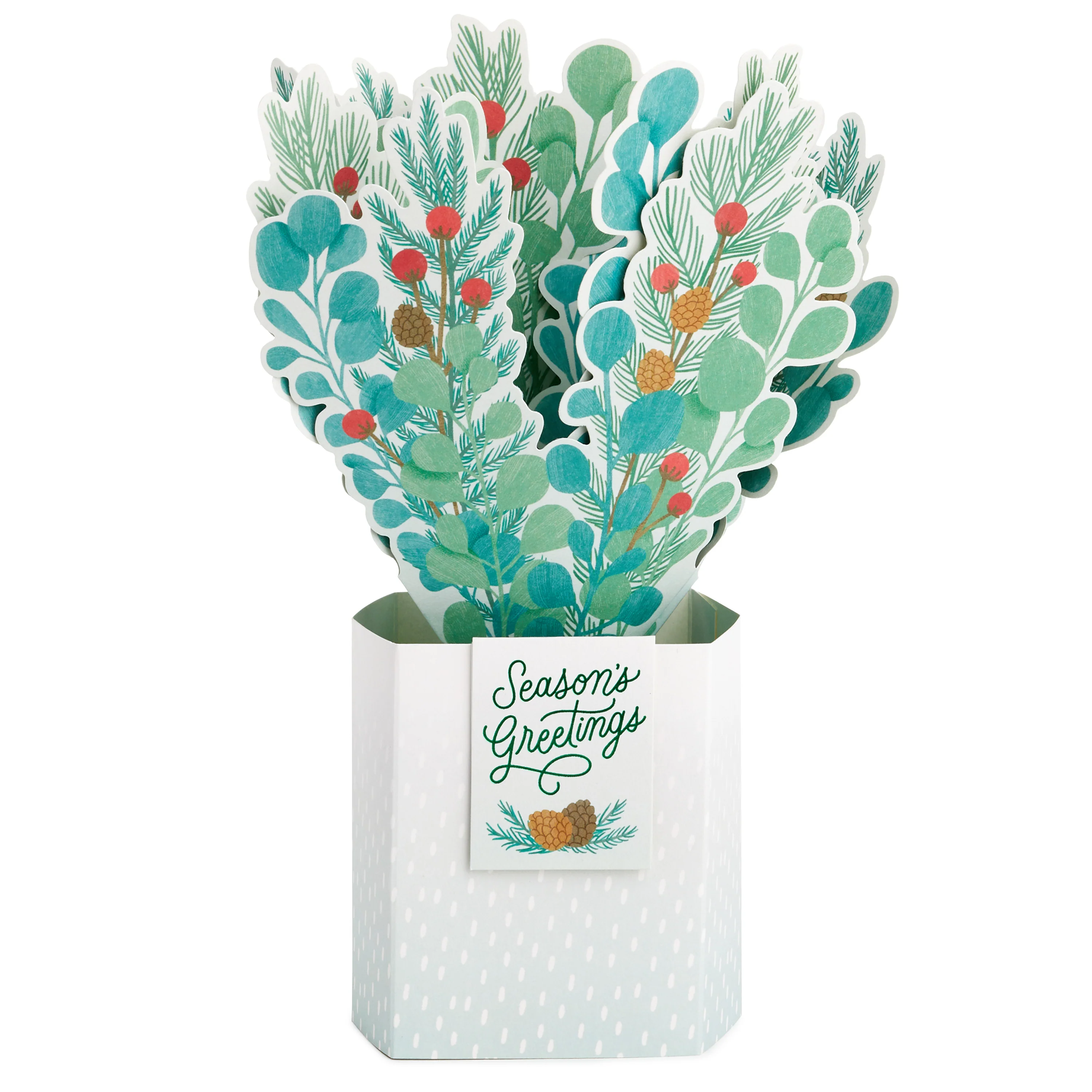 Christmas Paper Wonder Card - 3D Pop-Up Paper Plant Bouquet Design - Image 6