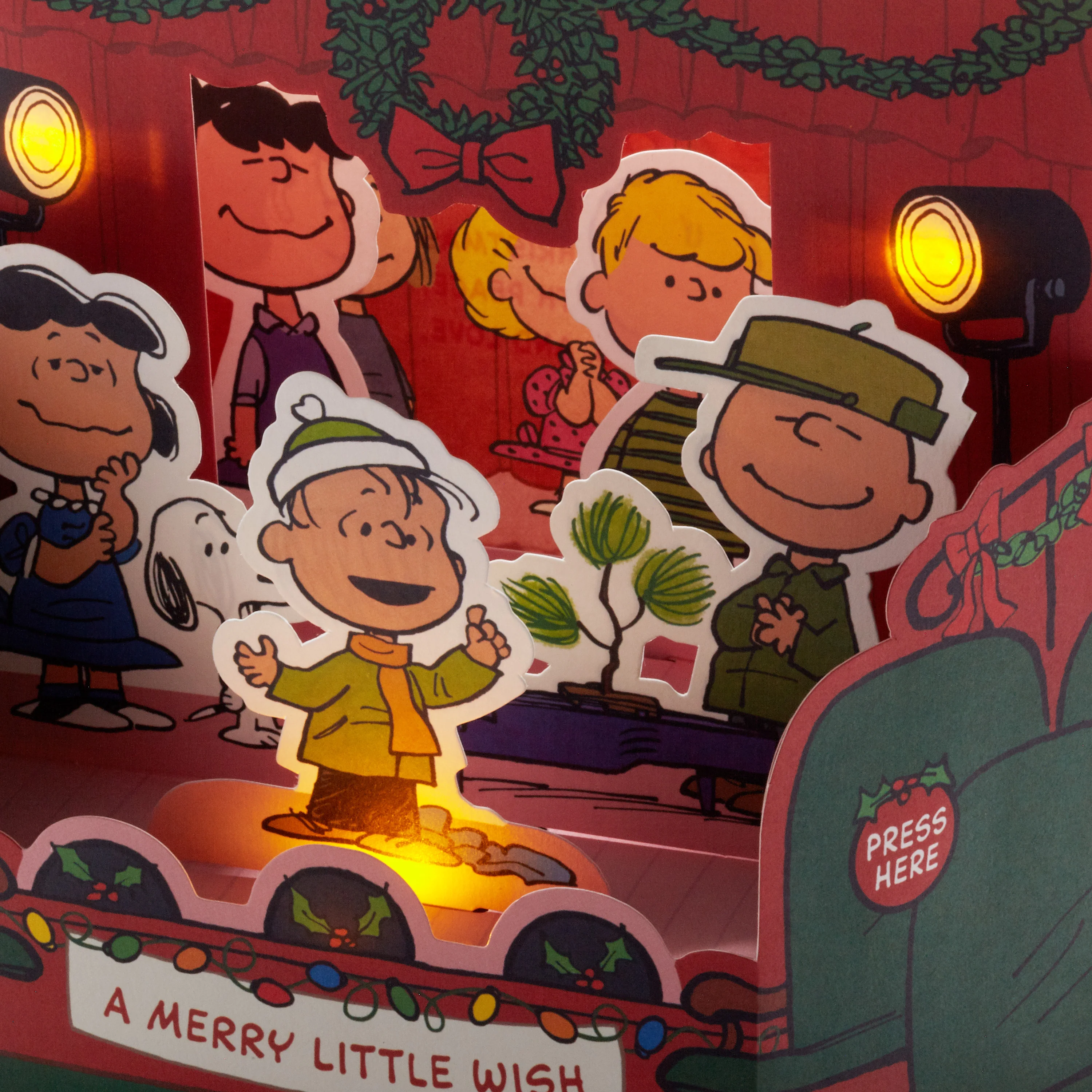 Christmas Paper Wonder Card - 3D Pop-Up PEANUTS™ Characters with Light and Sound Design - Image 3