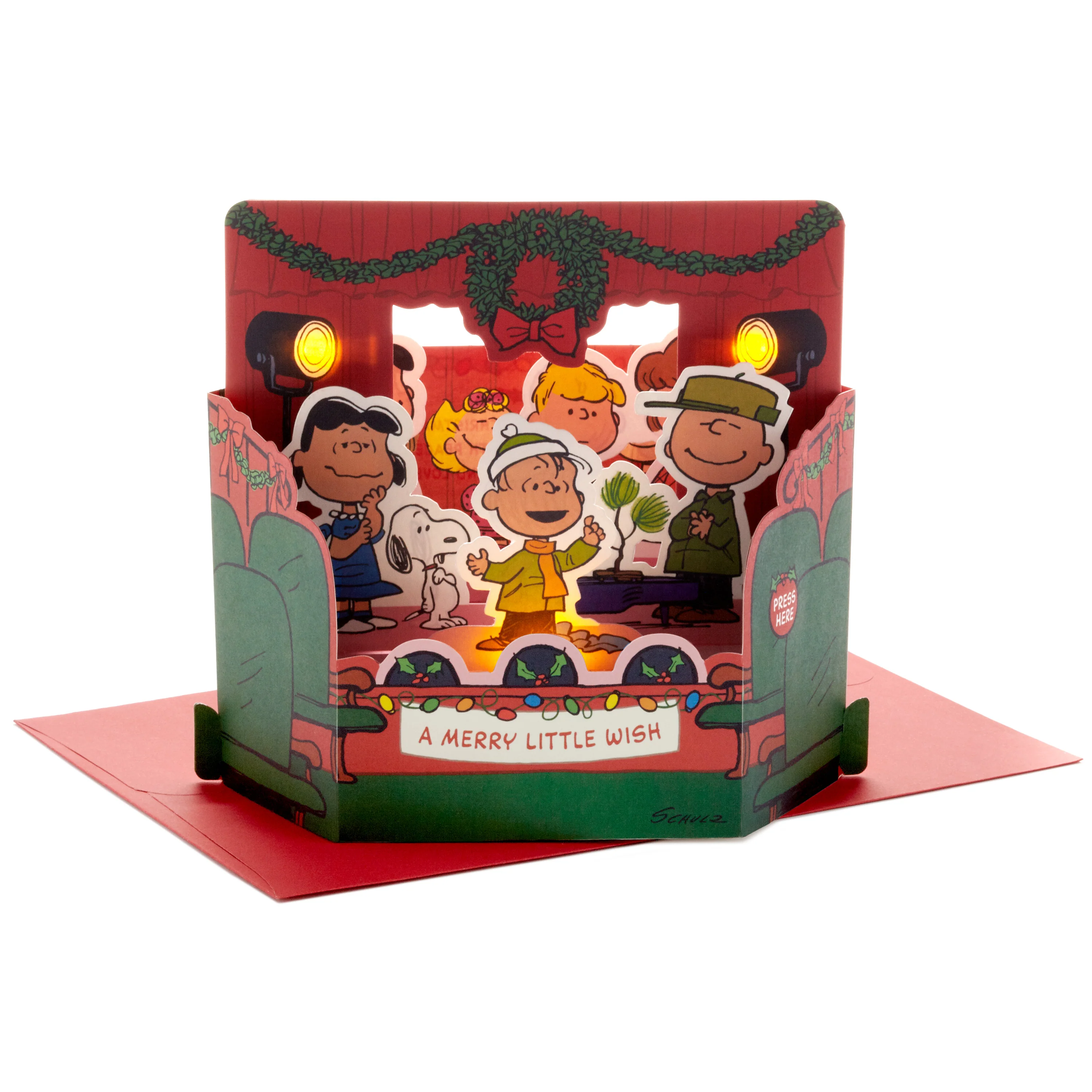 Christmas Paper Wonder Card - 3D Pop-Up PEANUTS™ Characters with Light and Sound Design - Image 5