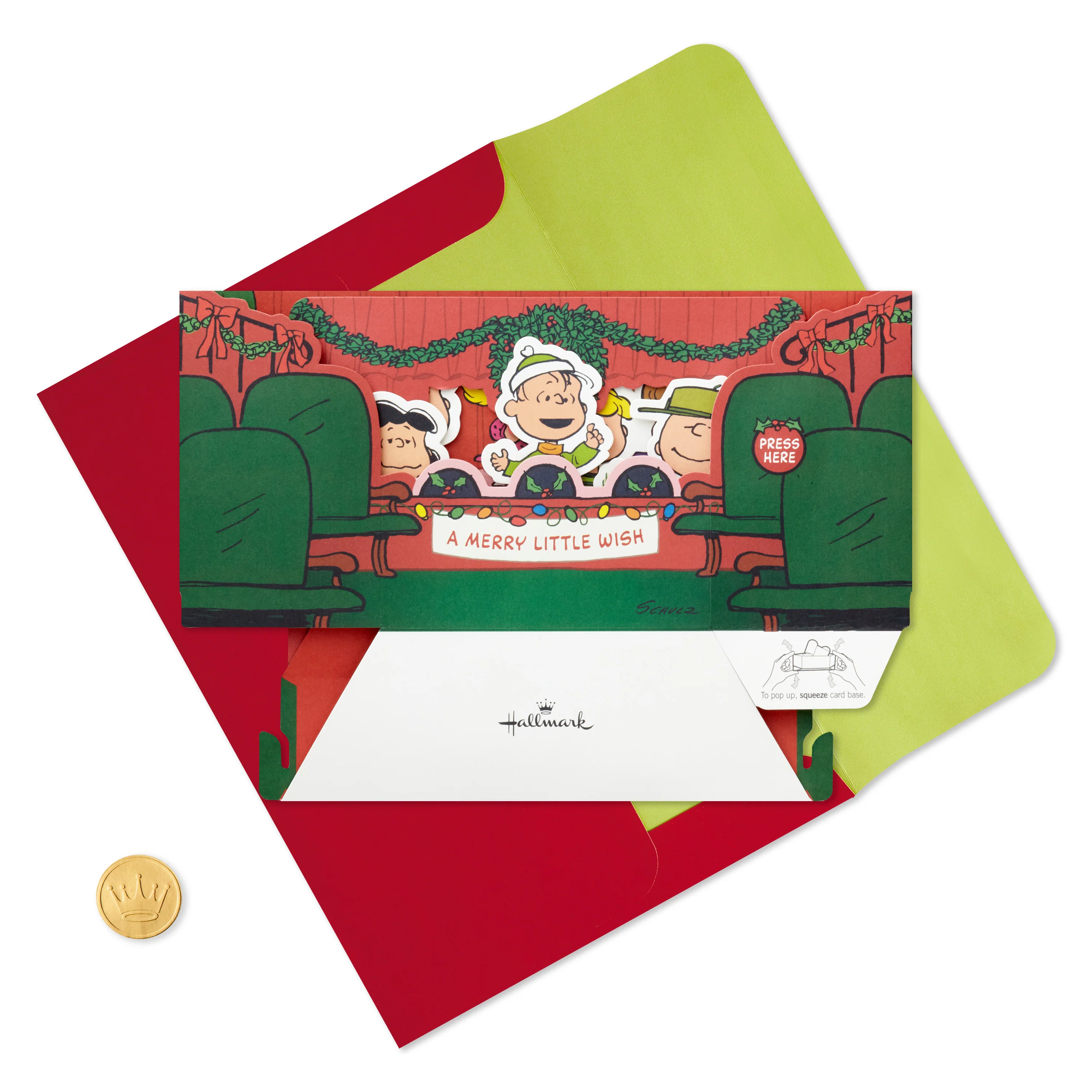 Christmas Paper Wonder Card - 3D Pop-Up PEANUTS™ Characters with Light and Sound Design - Image 8