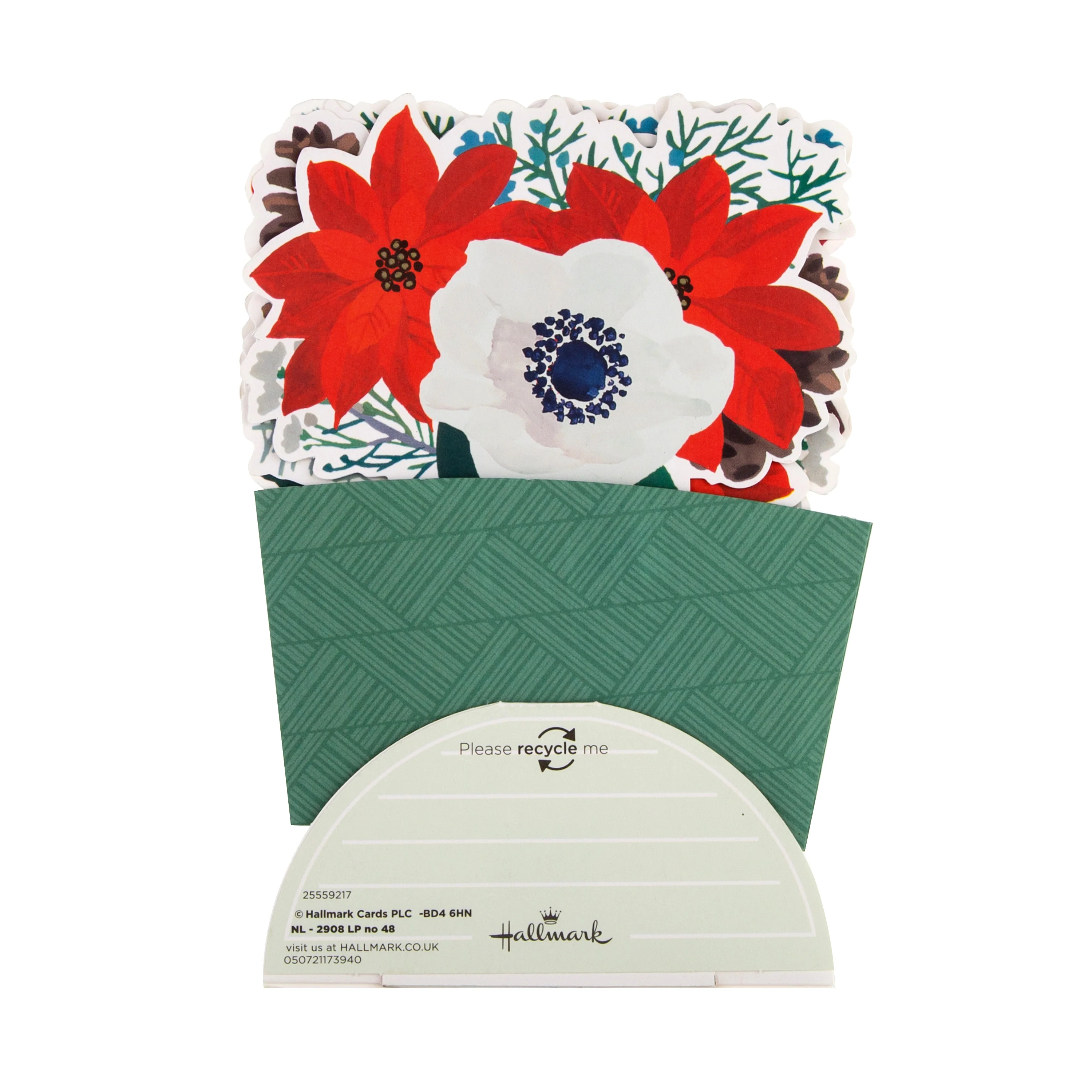 Christmas Paper Wonder Card - 3D Pop Up Red Poinsettias Design - Image 7