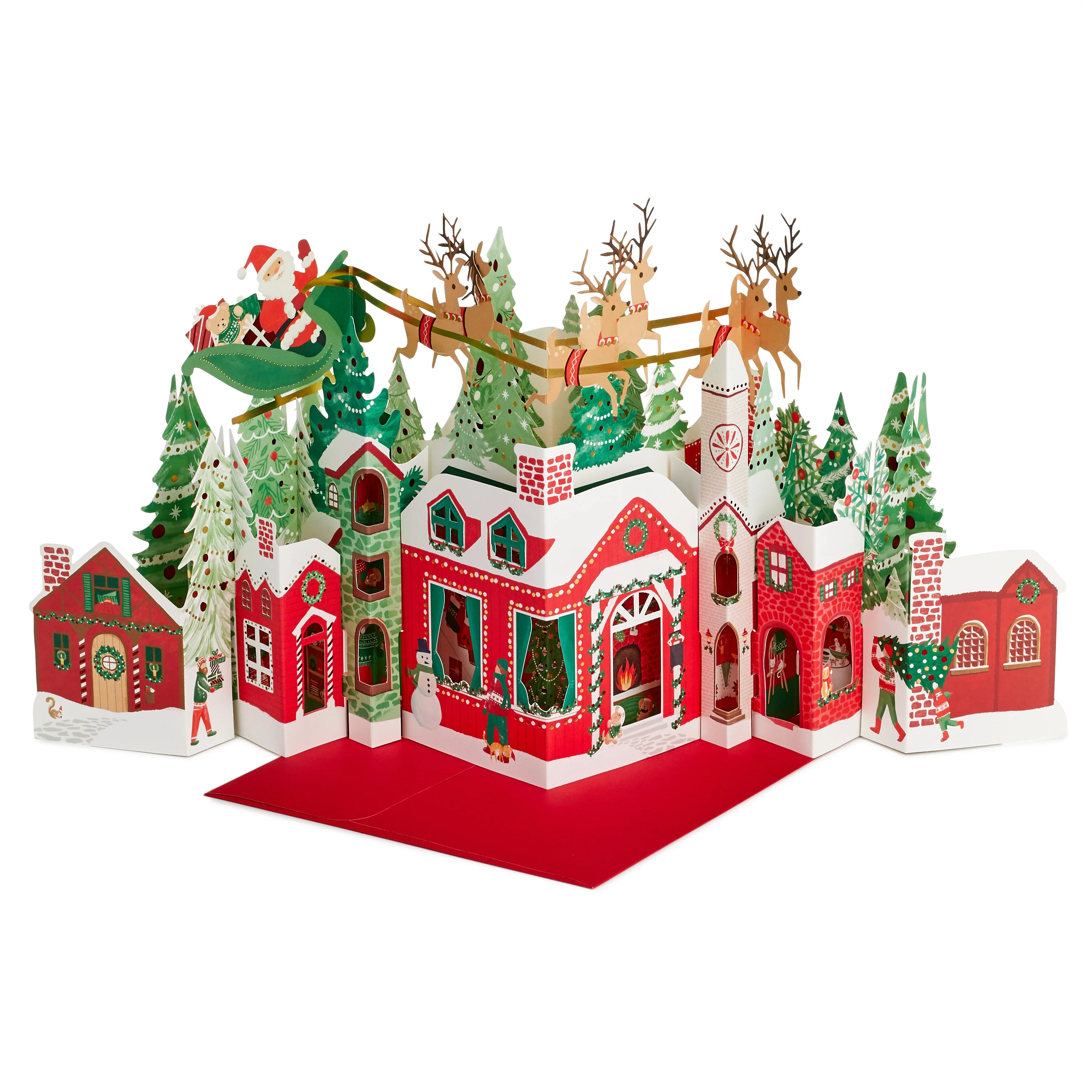 Christmas Paper Wonder Card - Jumbo Pop Up Santa and Sleigh Scene Design - Image 3