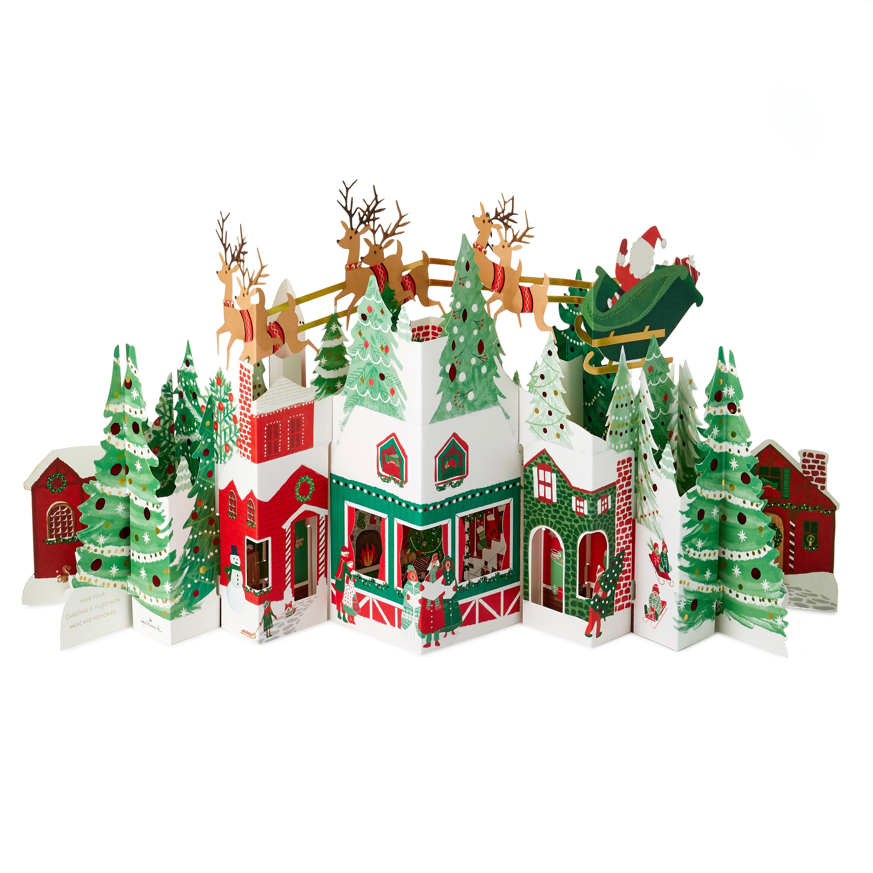 Christmas Paper Wonder Card - Jumbo Pop Up Santa and Sleigh Scene Design - Image 4