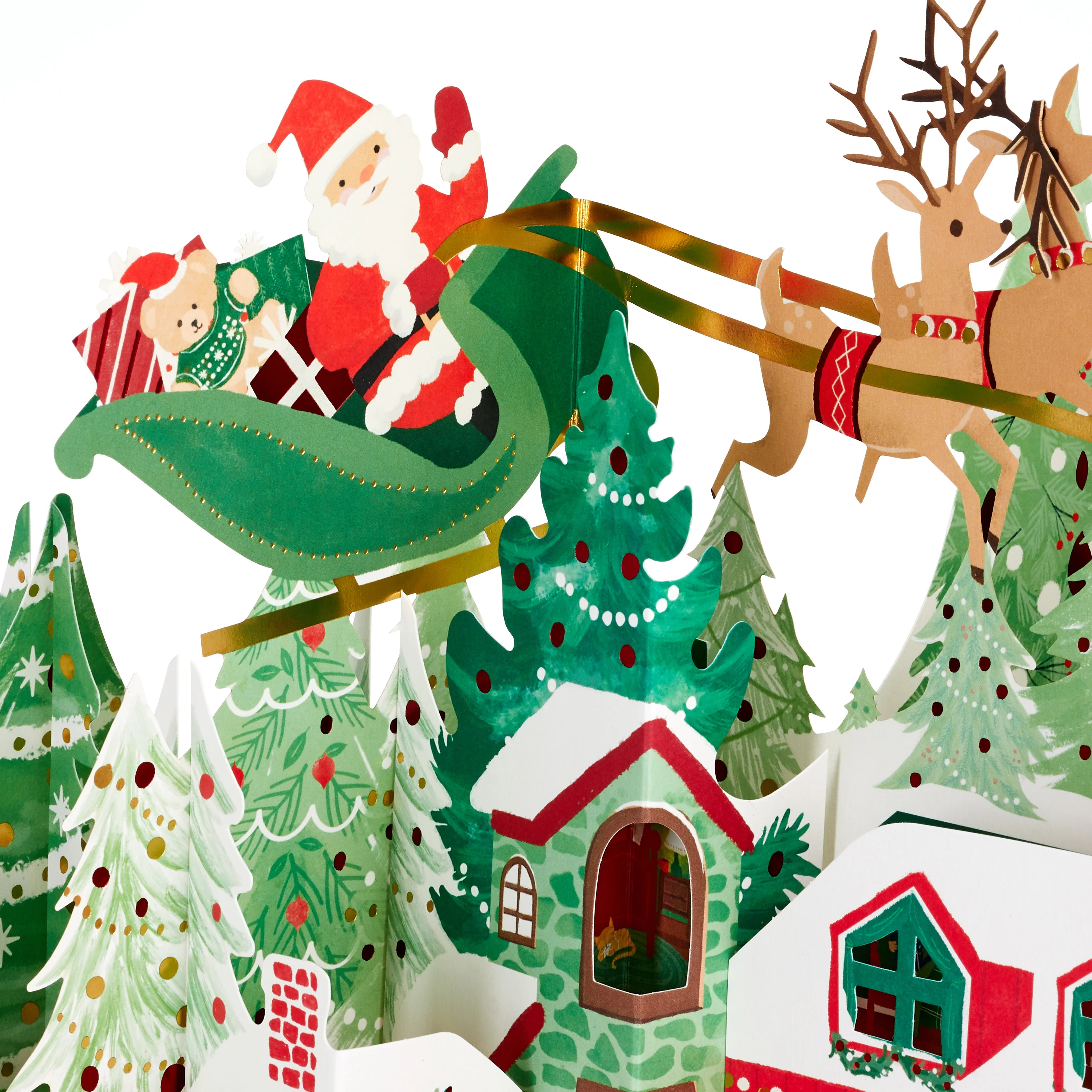 Christmas Paper Wonder Card - Jumbo Pop Up Santa and Sleigh Scene Design - Image 6