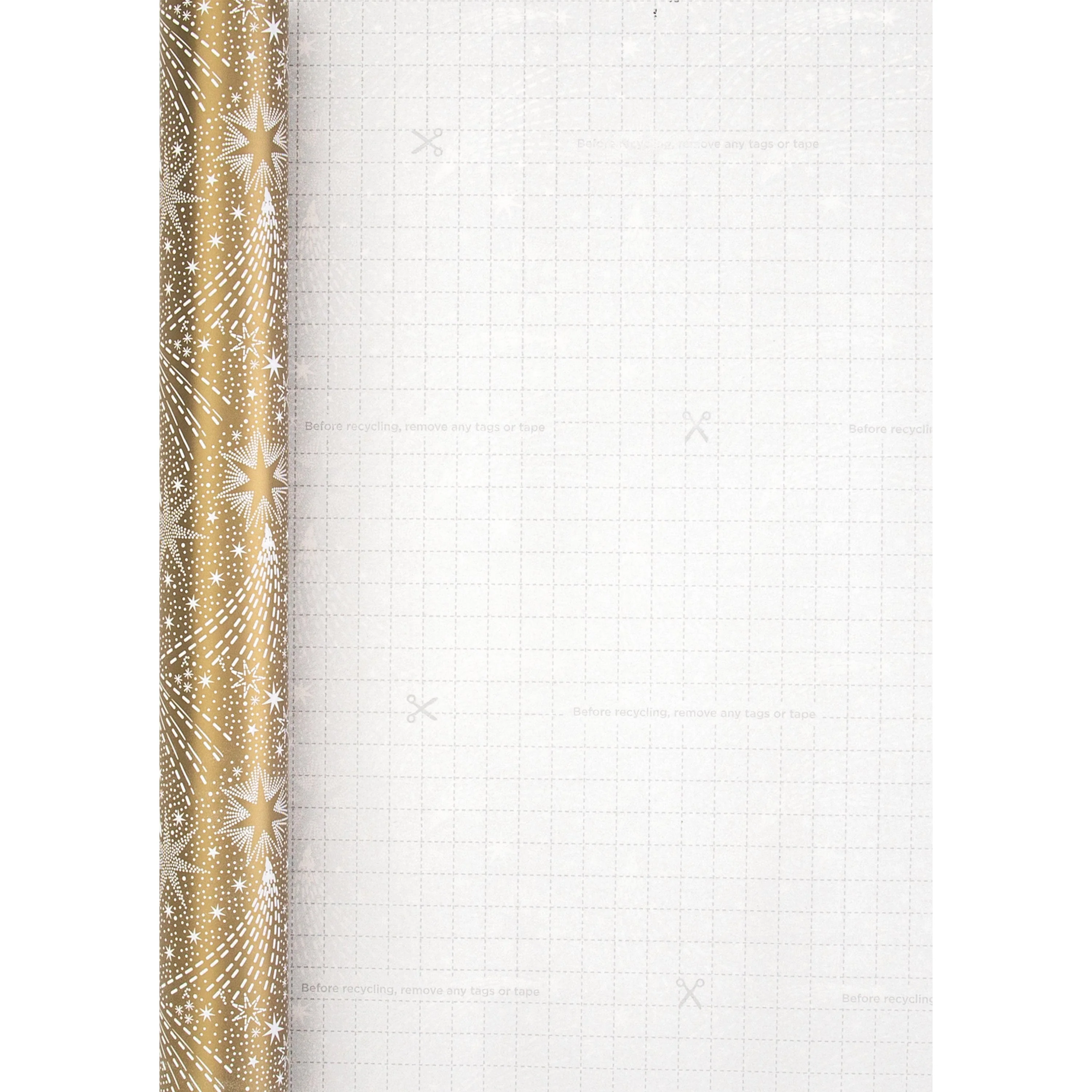 9M Christmas Wrapping Paper Bundle - 3 x 3M Rolls in Gold, Silver and White - Image 3