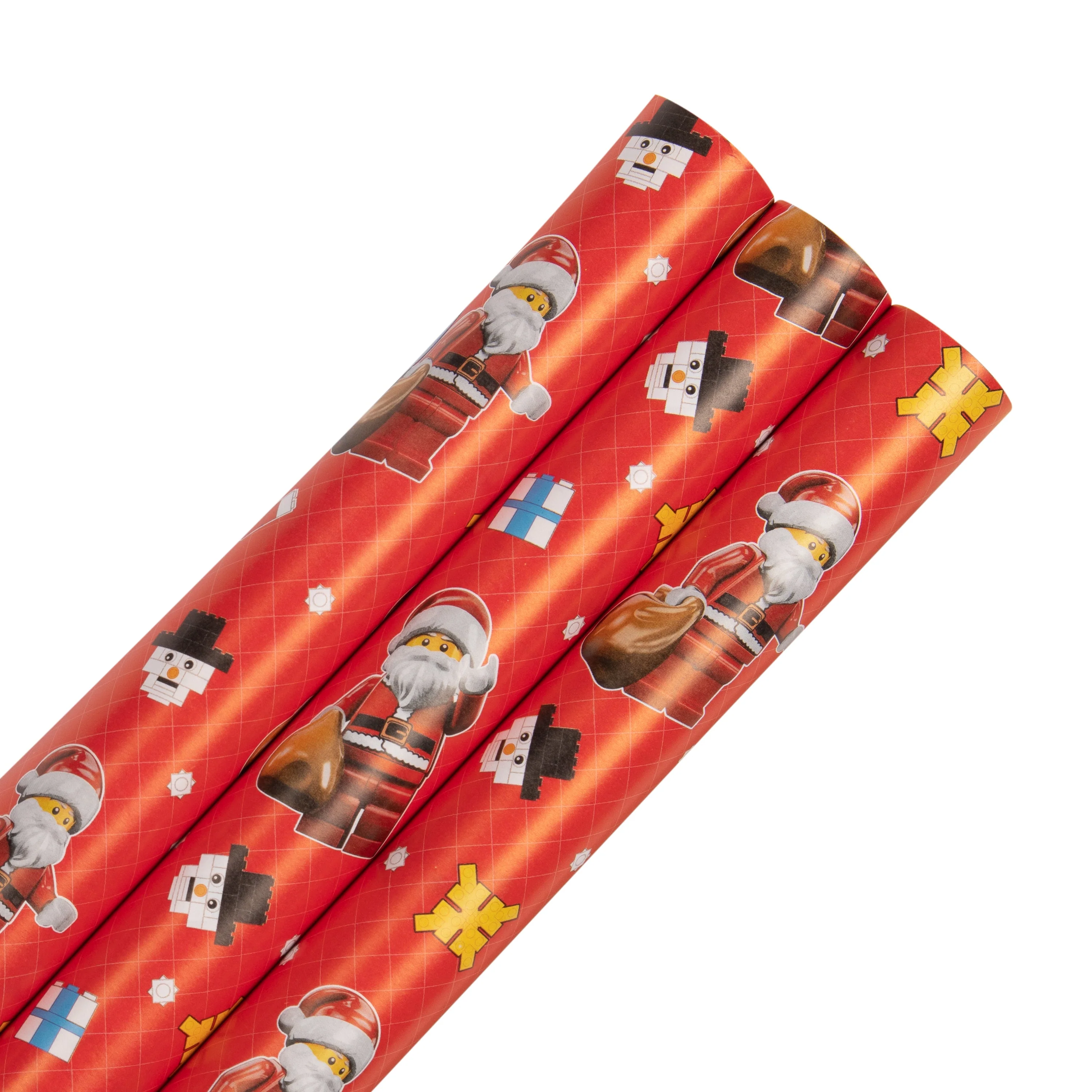 12M Christmas Wrapping Paper Multi-Pack - 3 x 4M Rolls in 1 LEGO® Design