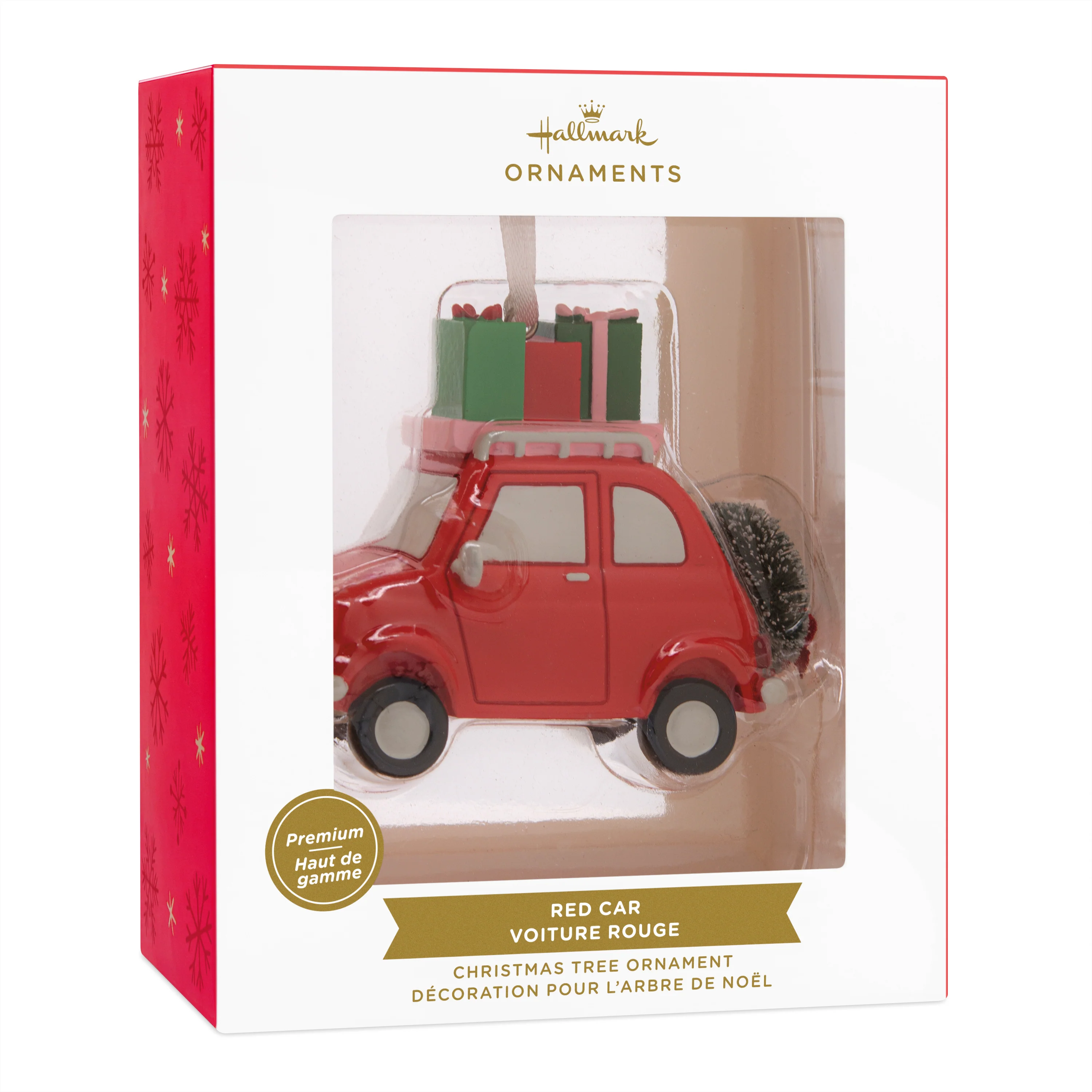 Collectable Christmas Hanging Ornament - Red Car with Gifts & Wreath - Image 6