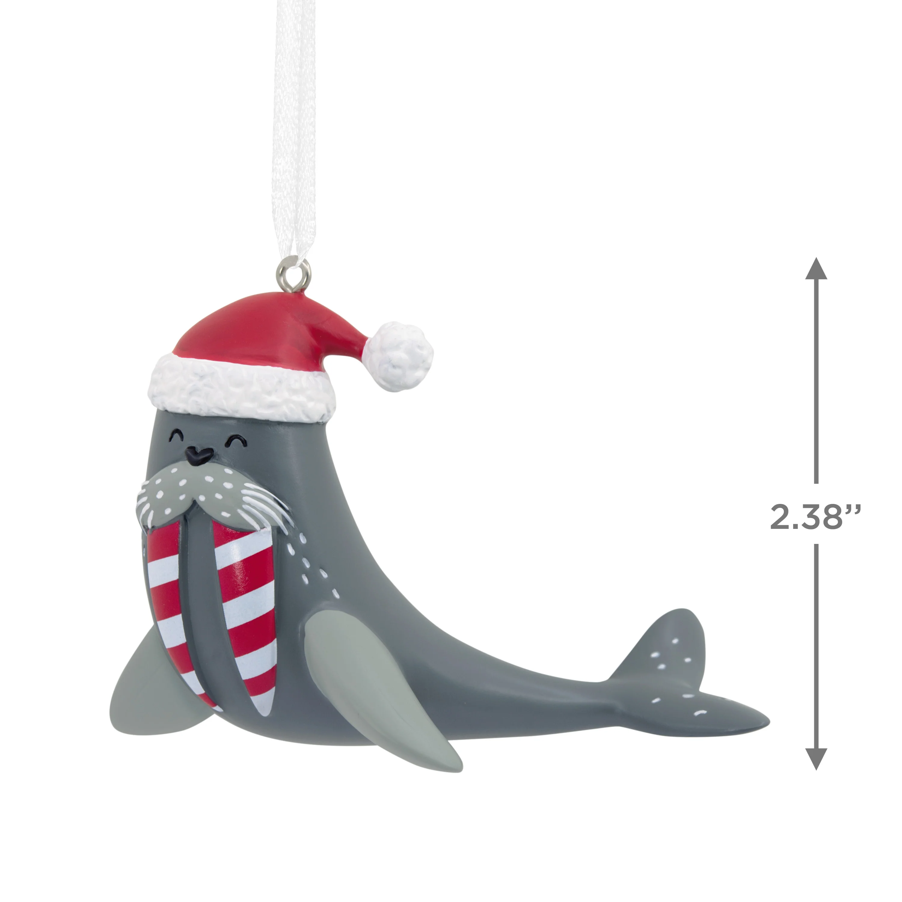 Collectable Christmas Walrus in Santa Hat Ornament - Image 3