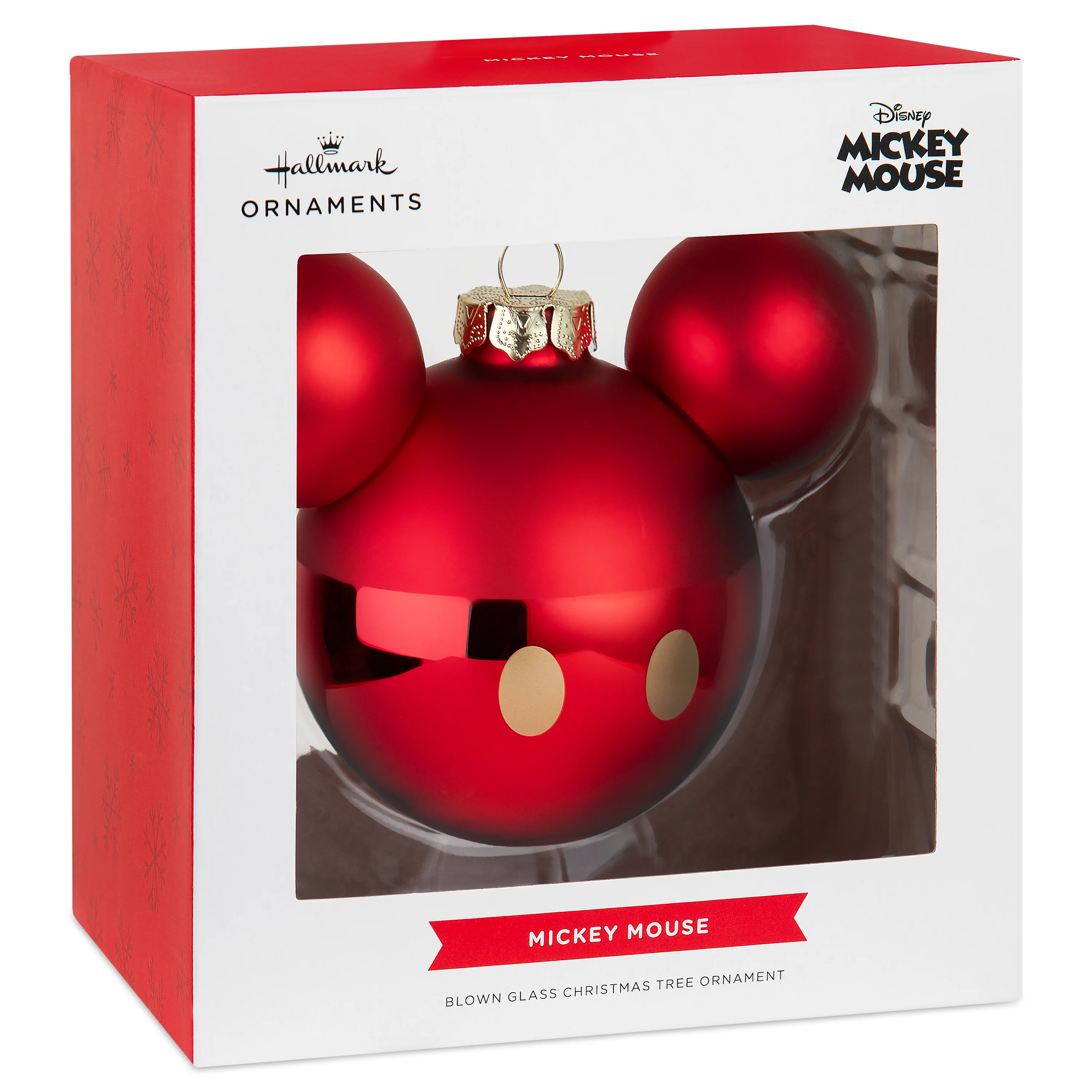 Collectable Disney Glass Ornament - Mickey Mouse Ears & Gold Buttons Design - Image 2