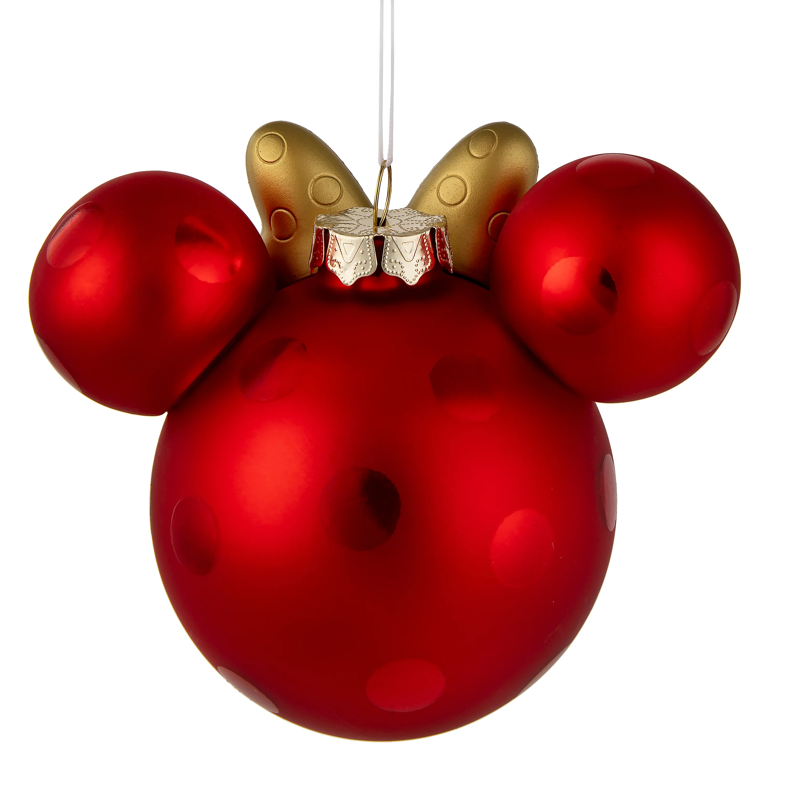 Collectable Disney Glass Ornament - Minnie Mouse Ears & Gold Bow Design - Image 3