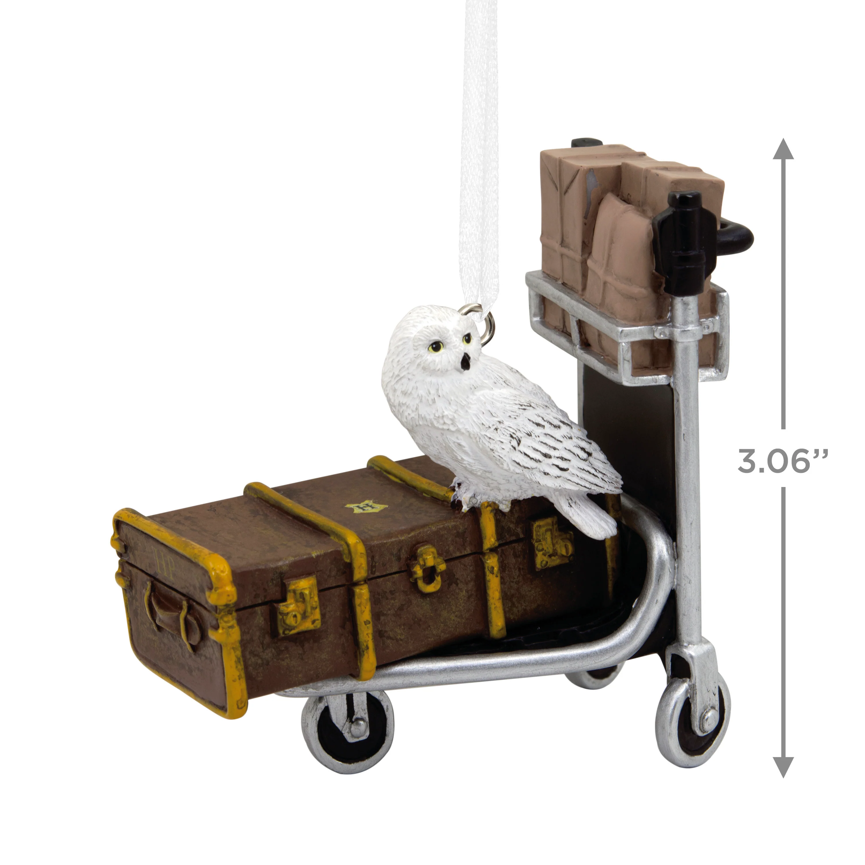 Collectable Harry Potter™ - Trolley with Trunk & Hedwig the Owl Ornament - Image 3