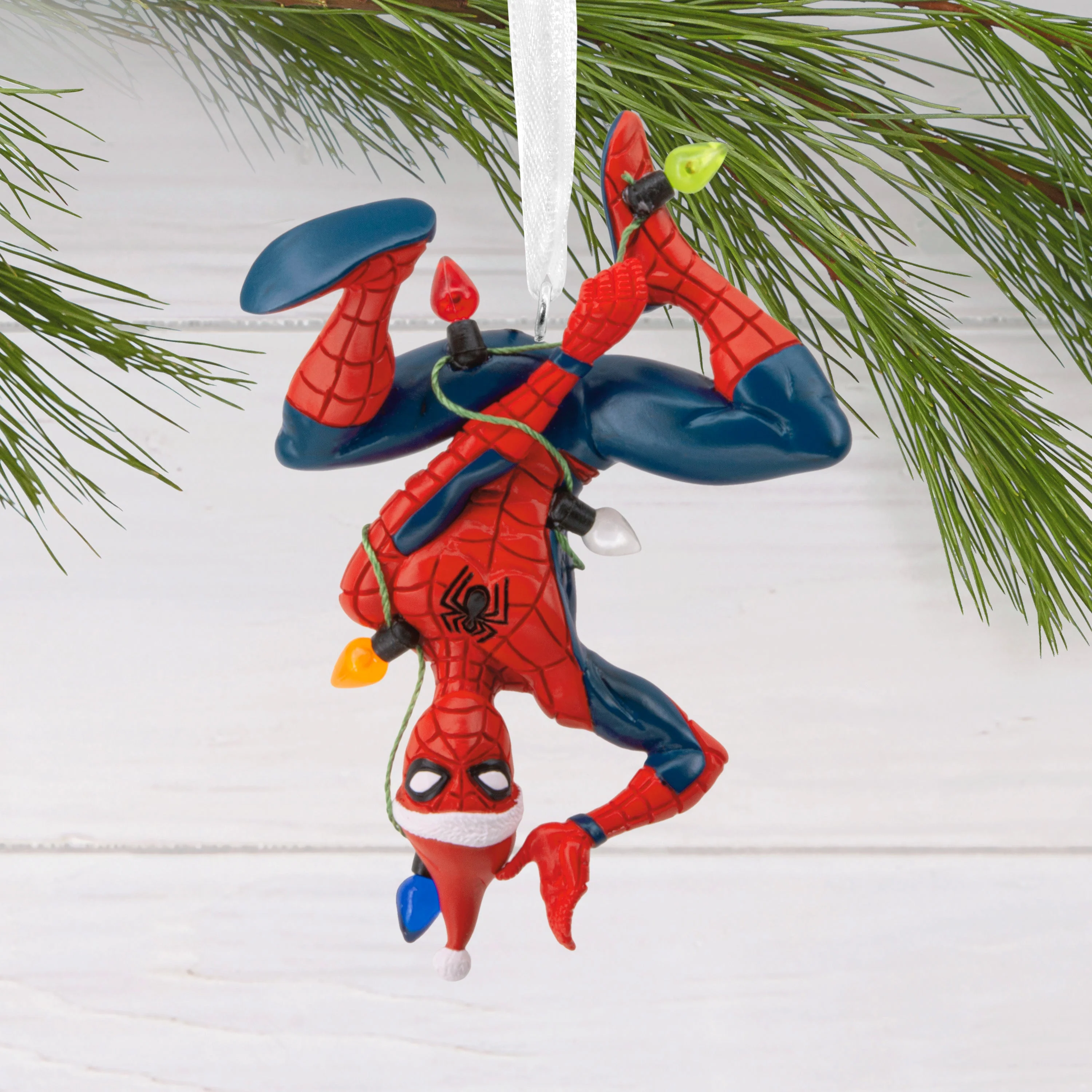Collectable MARVEL Spider-Man Tangled in Fairy Lights Ornament - Image 5