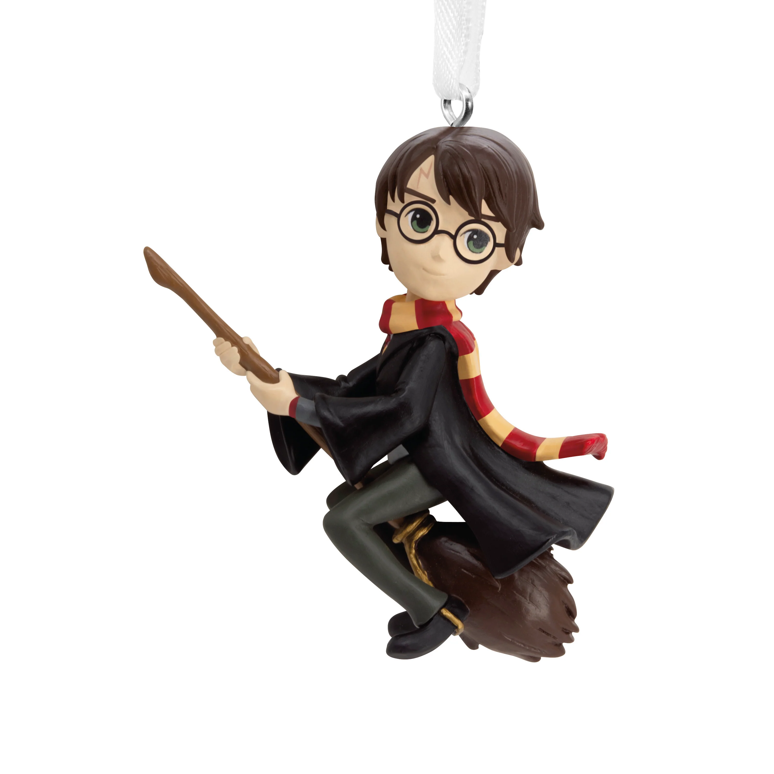 Collectible Harry Potter™ Ornament - Harry Potter™ with Broomstick & Scarf Design