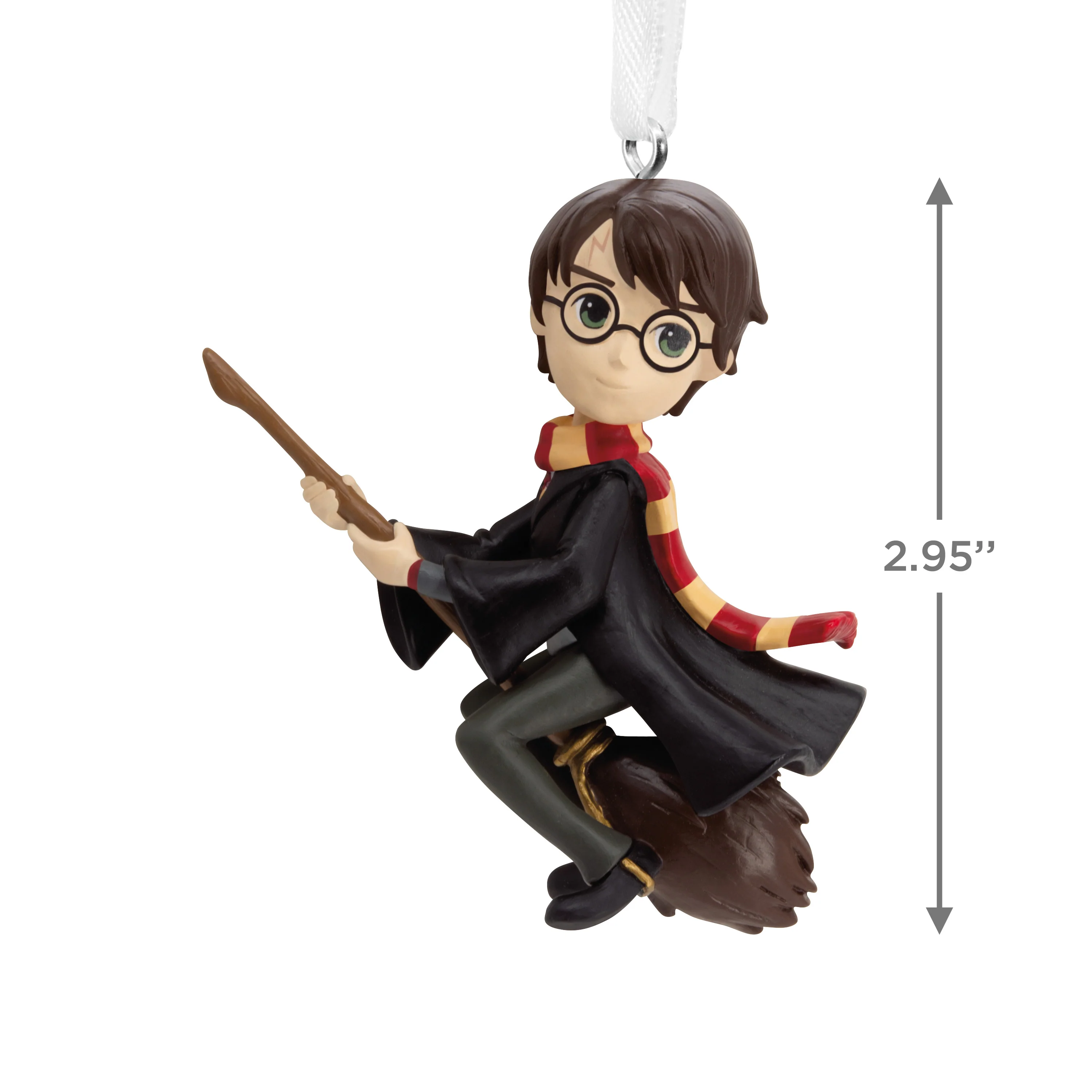 Collectible Harry Potter™ Ornament - Harry Potter™ with Broomstick & Scarf Design - Image 4