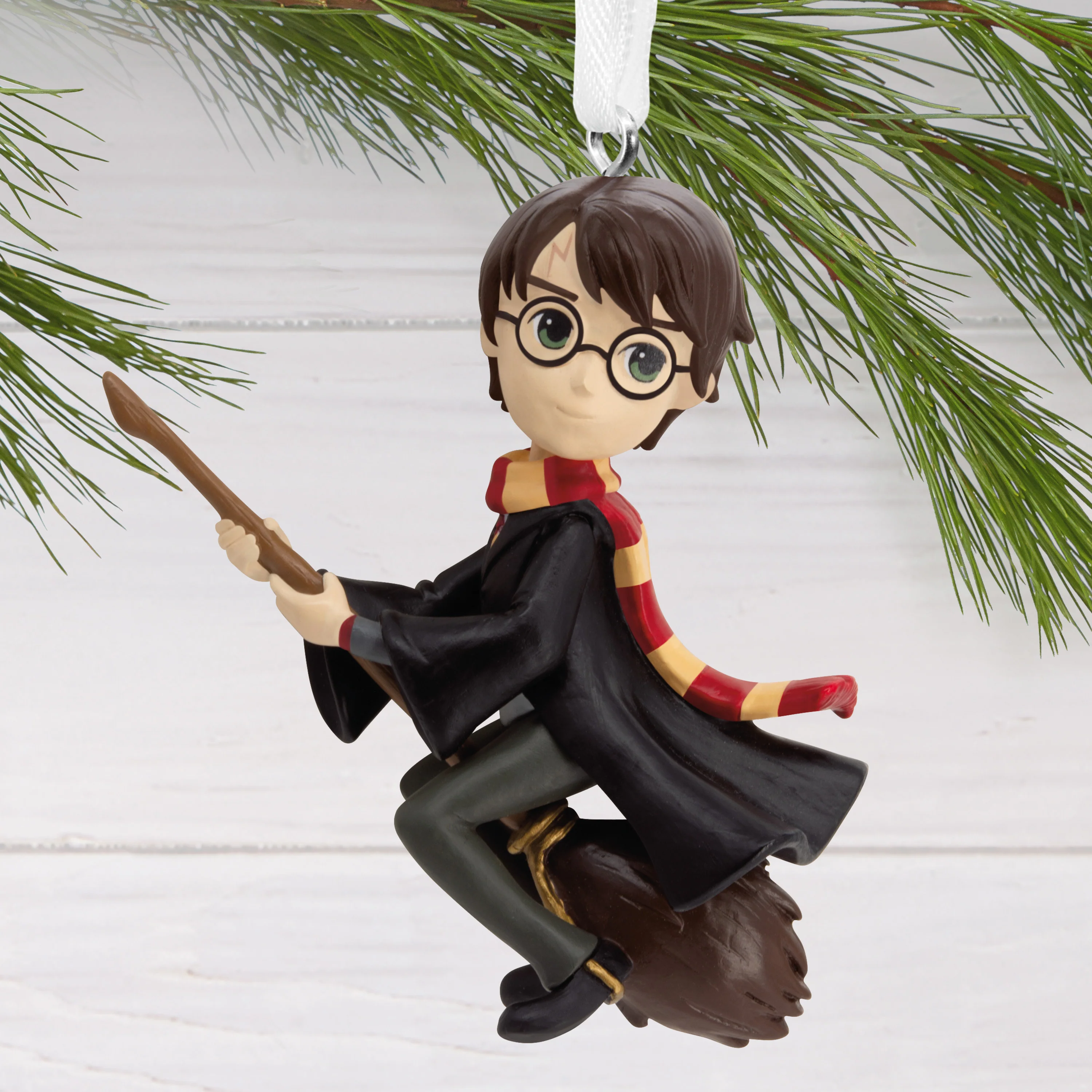 Collectible Harry Potter™ Ornament - Harry Potter™ with Broomstick & Scarf Design - Image 5