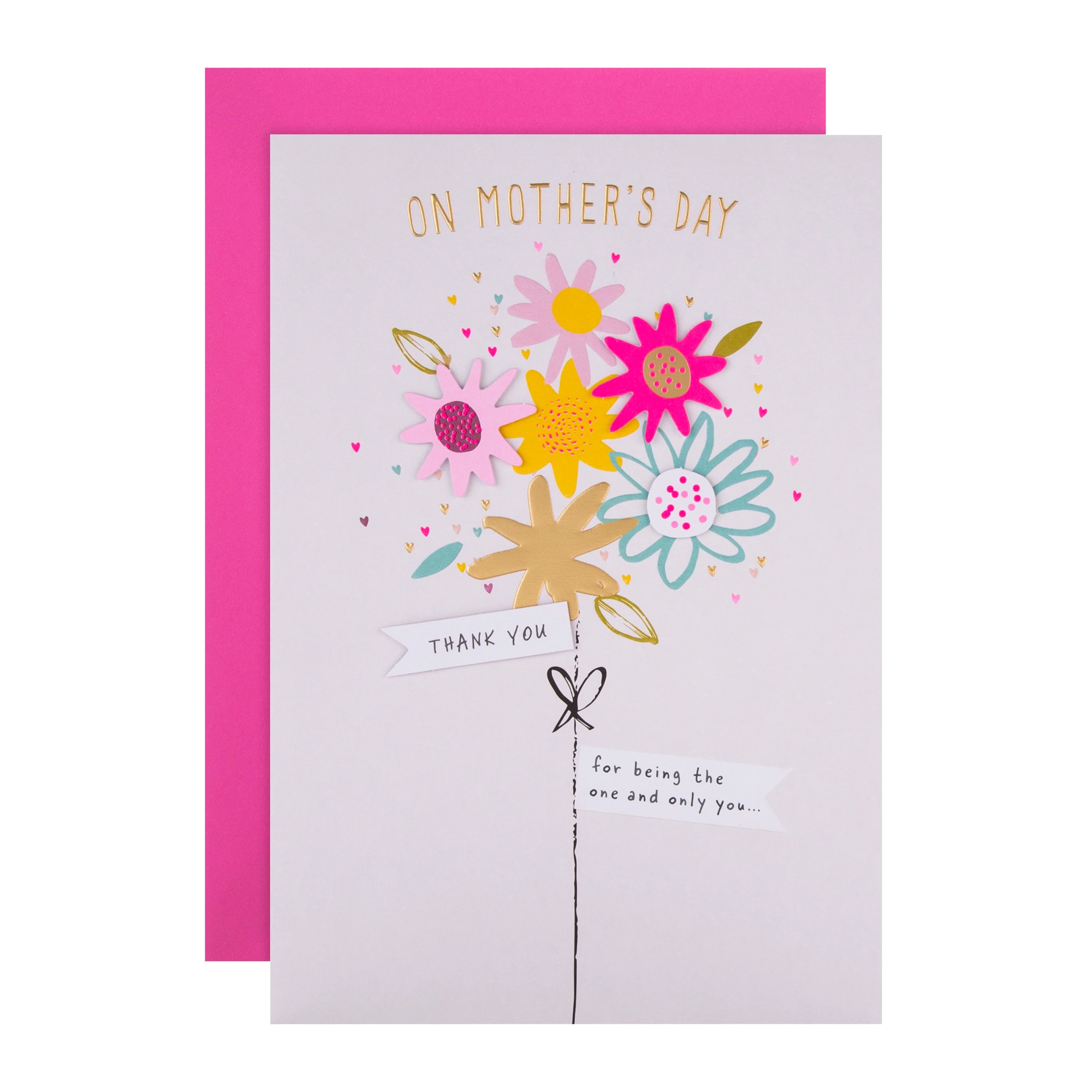 Mother's Day Card - Contemporary Colourful Floral Bouquet Design