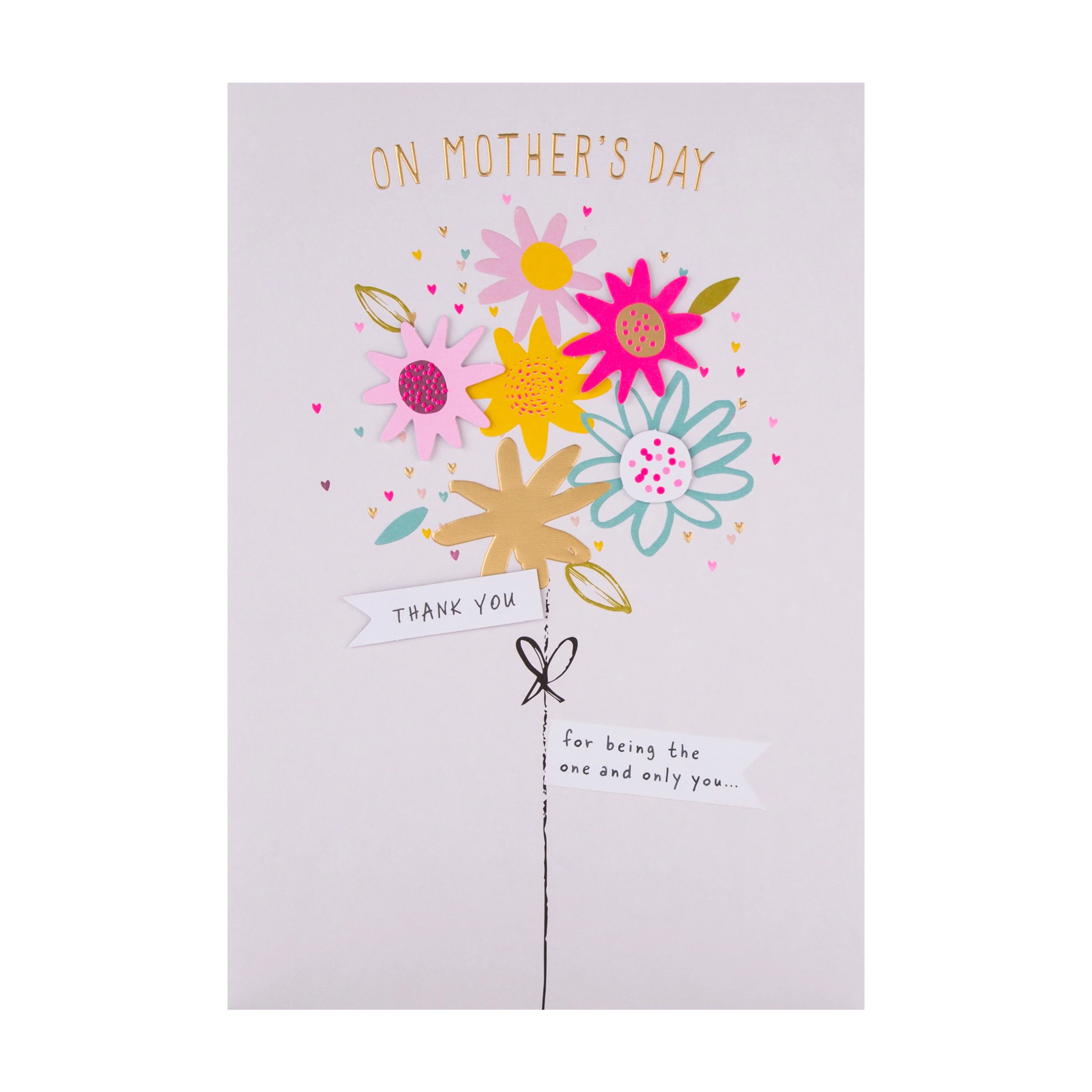 Mother's Day Card - Contemporary Colourful Floral Bouquet Design - Image 3