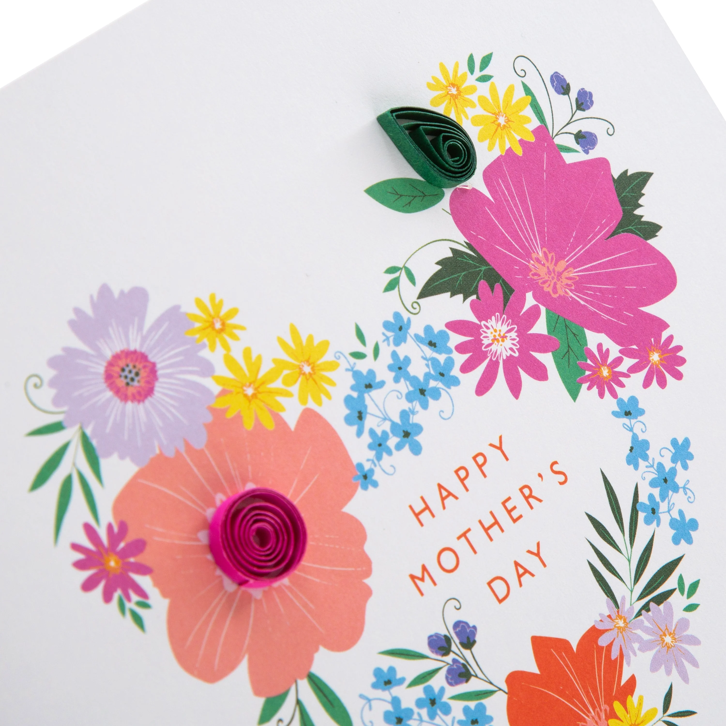 Contemporary Mother's Day Card - Floral Heart Design with Quilled Paper Details - Image 4