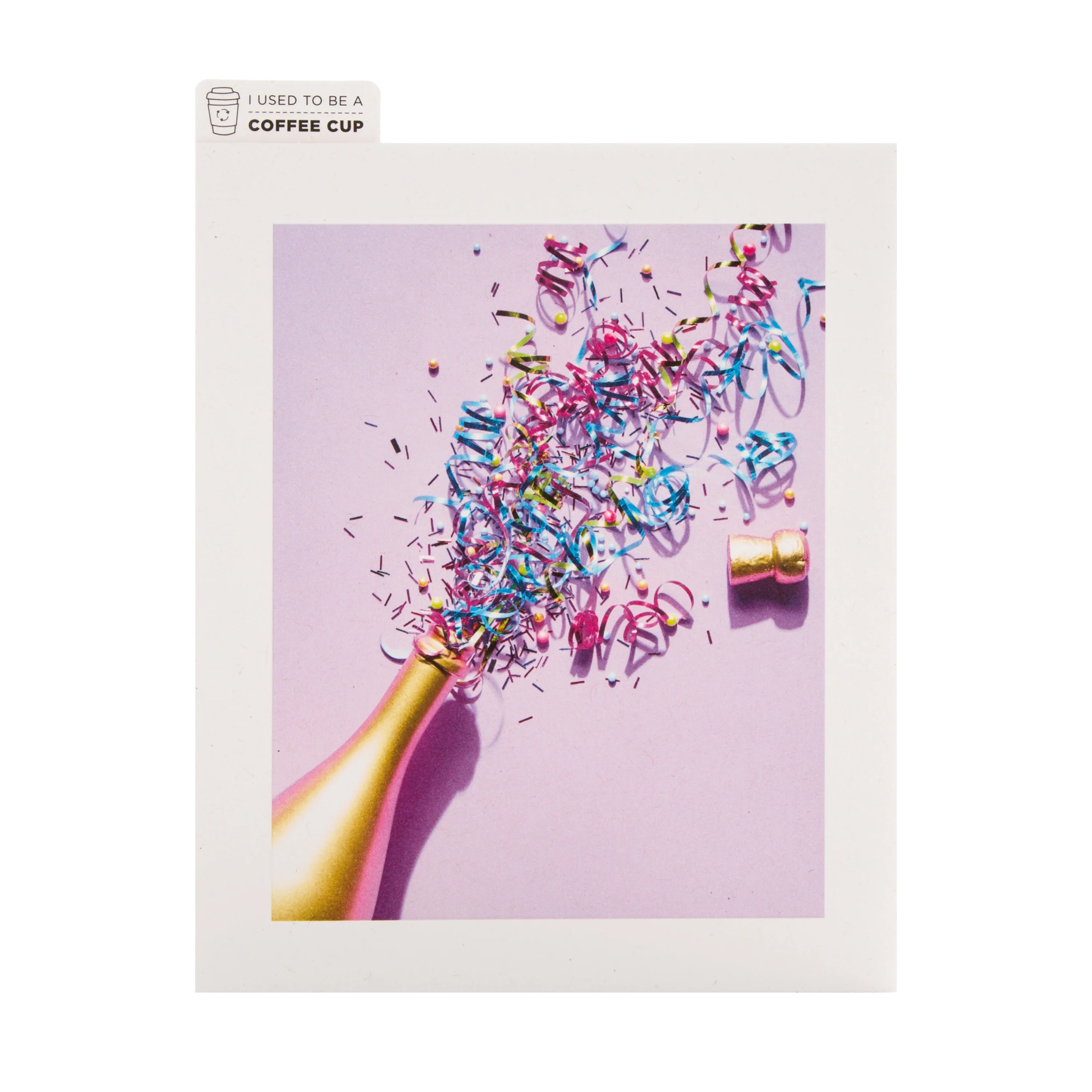 Cupcycling™ Any Occasion Celebration Card - Contemporary Confetti & Bottle Design - Image 3