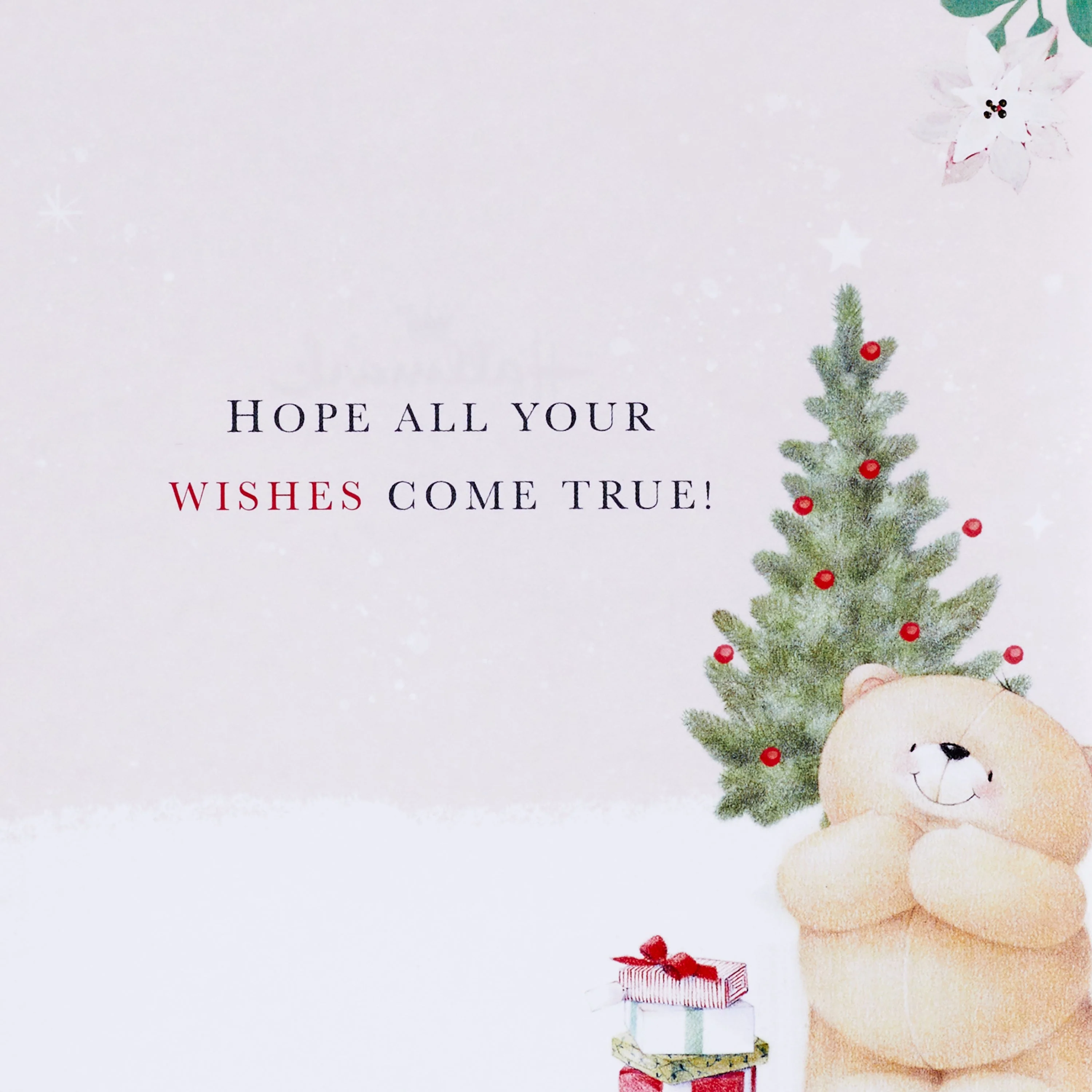 Cute Forever Friends Christmas Card - Classic Seasonal Design with Gold Foil Details - Image 3