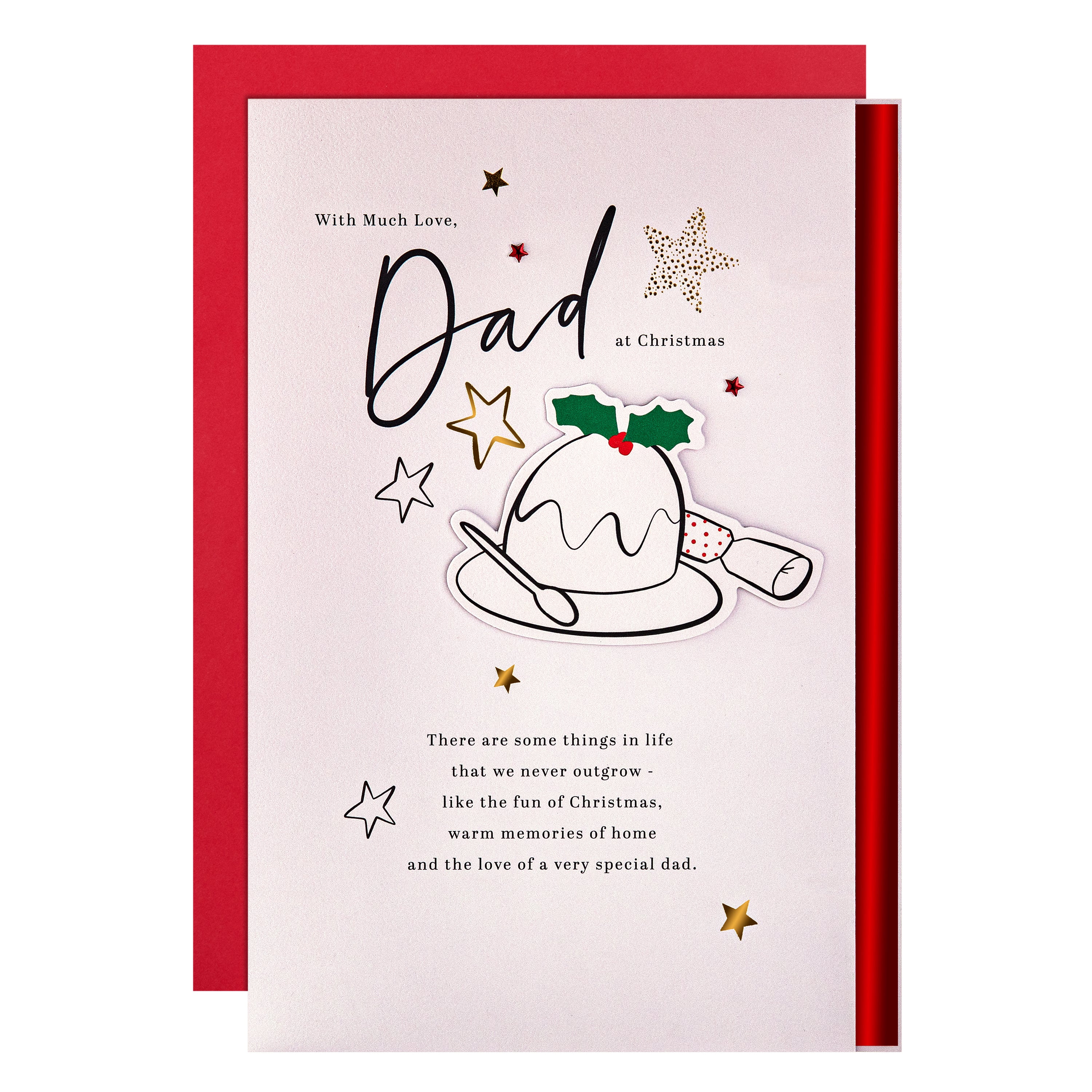 Dad Christmas Card - Special Sentiment, Christmas Pudding Design