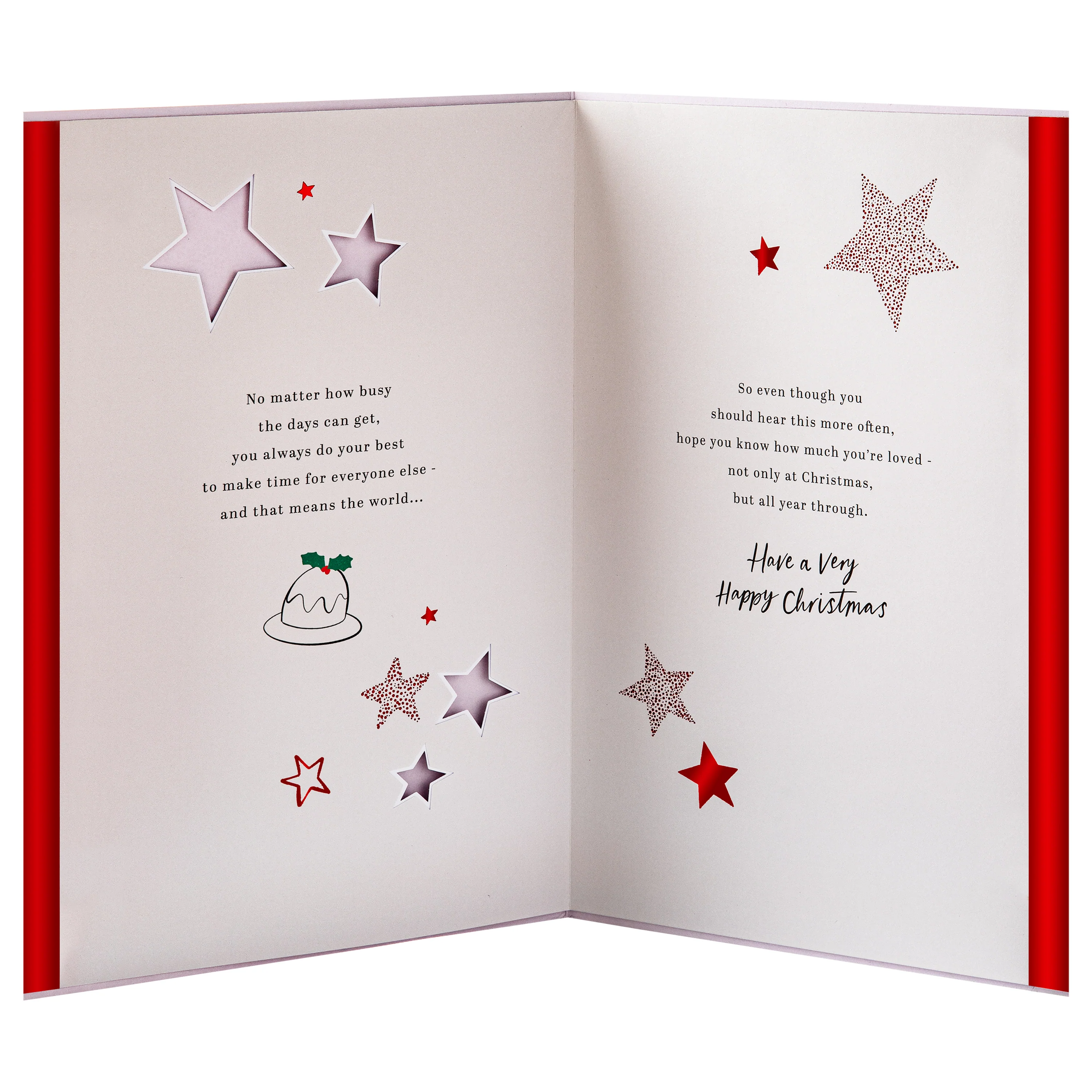 Dad Christmas Card - Special Sentiment, Christmas Pudding Design - Image 4