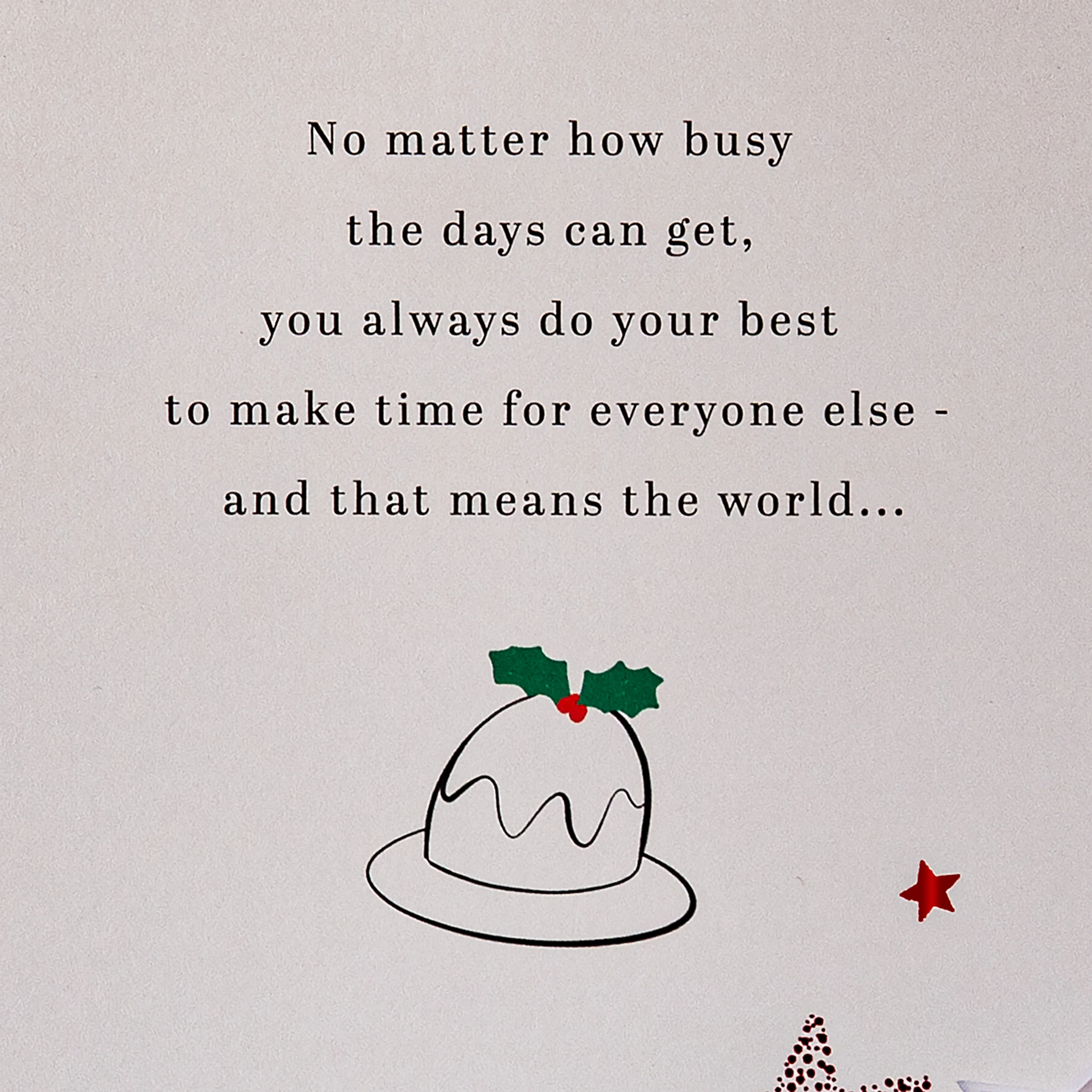 Dad Christmas Card - Special Sentiment, Christmas Pudding Design - Image 5