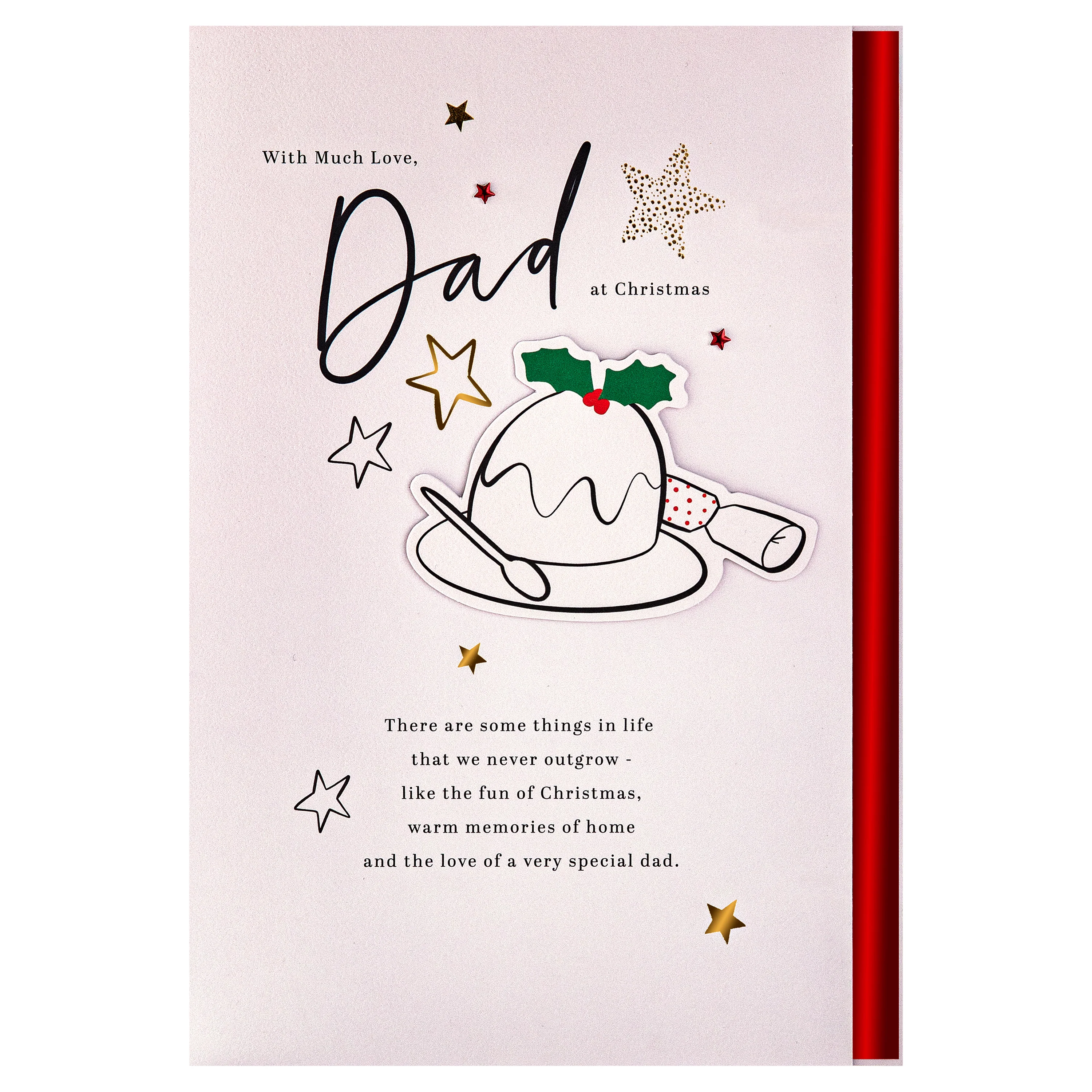Dad Christmas Card - Special Sentiment, Christmas Pudding Design - Image 7