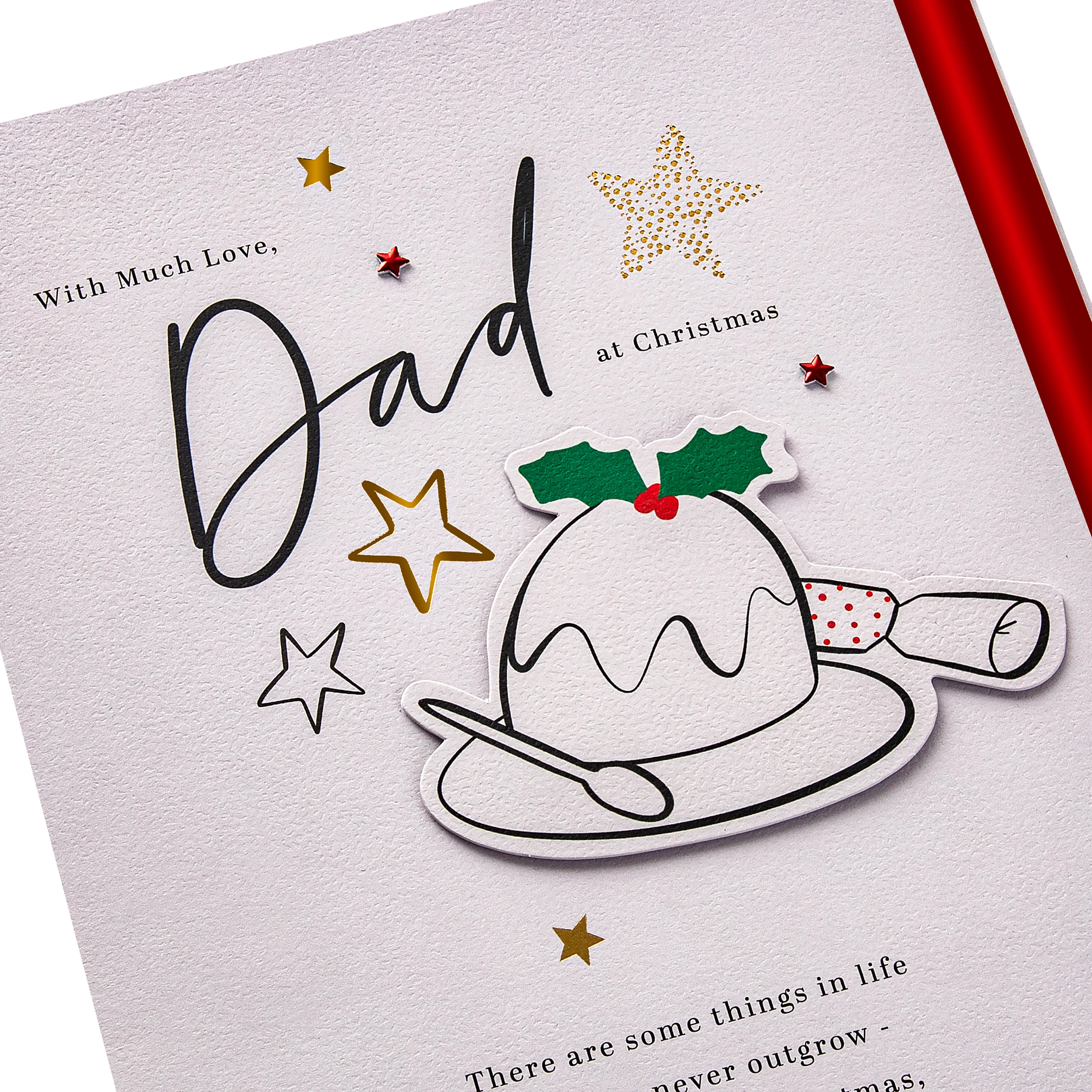 Dad Christmas Card - Special Sentiment, Christmas Pudding Design - Image 8