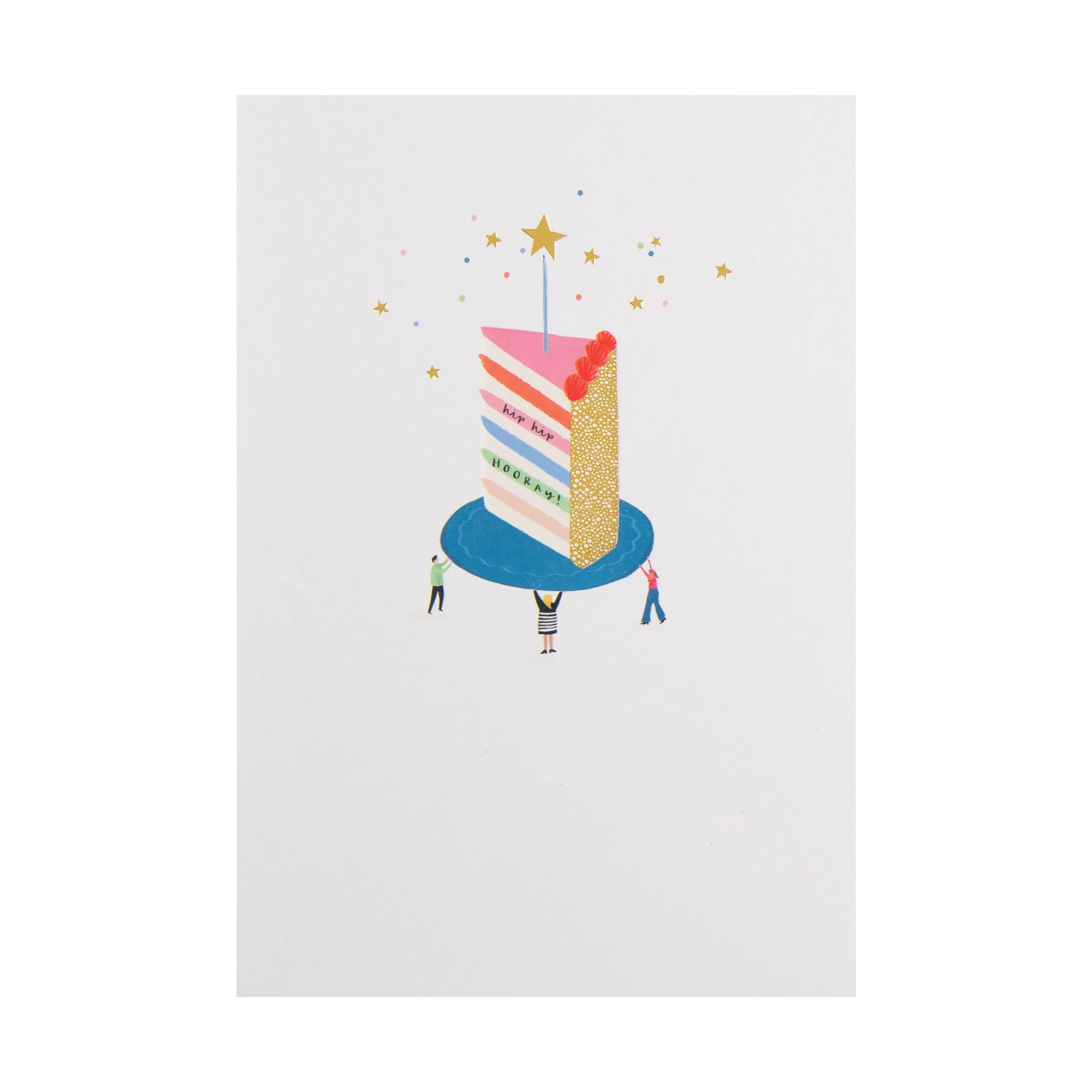 Daydream Wishes Birthday Card - Tiny people carrying a slice of cake - Image 3