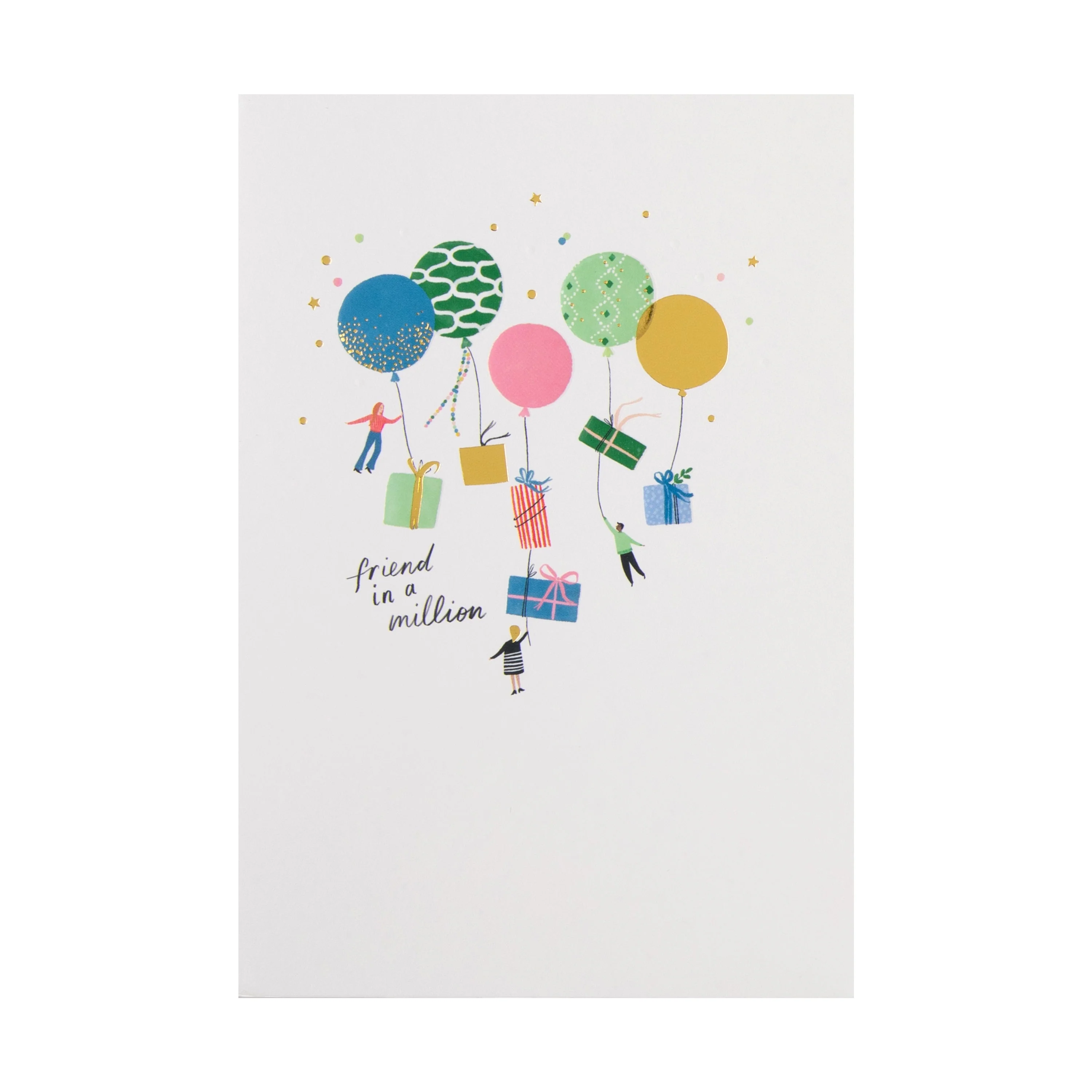 Daydream Wishes Birthday Card - Tiny people with balloons and presents - Image 3