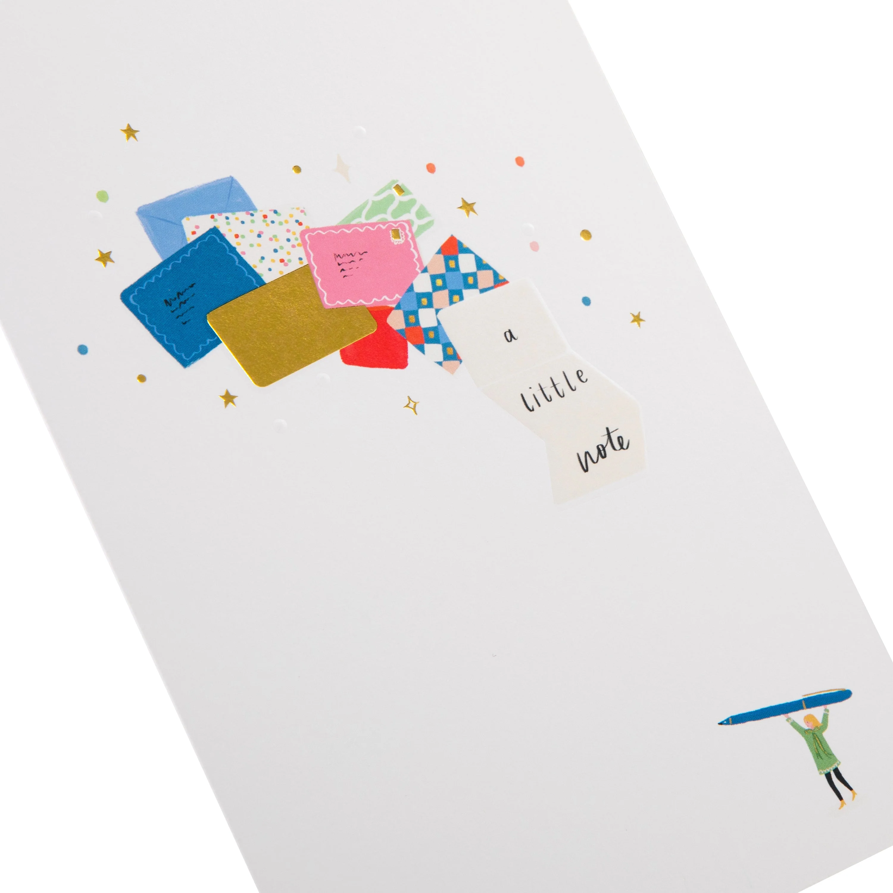 Daydream Wishes Birthday Card - Tiny person with a pen, envelopes and letters - Image 4
