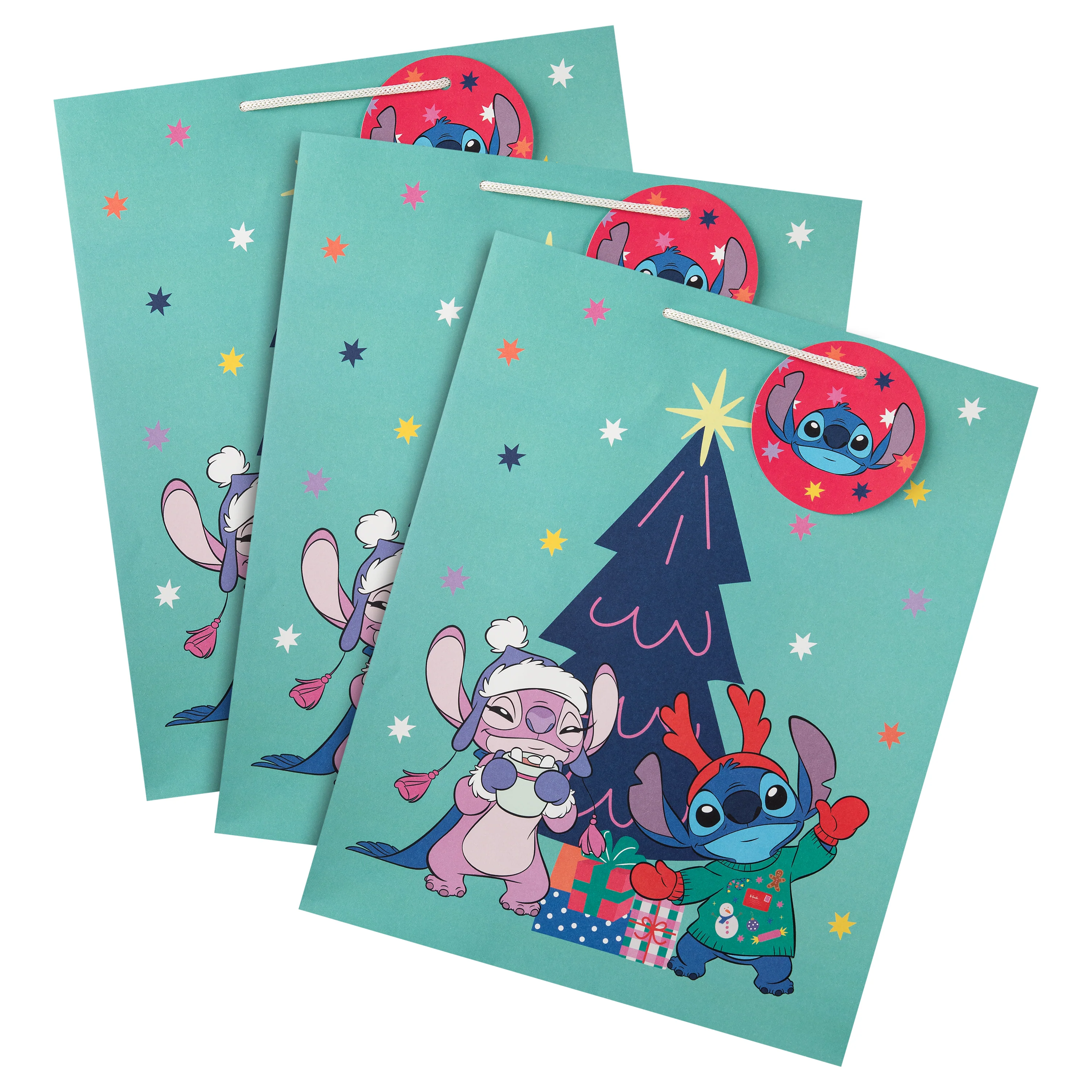 Disney Stitch Large Christmas Gift Bags - Pack of 3 in 1 Design - Image 6