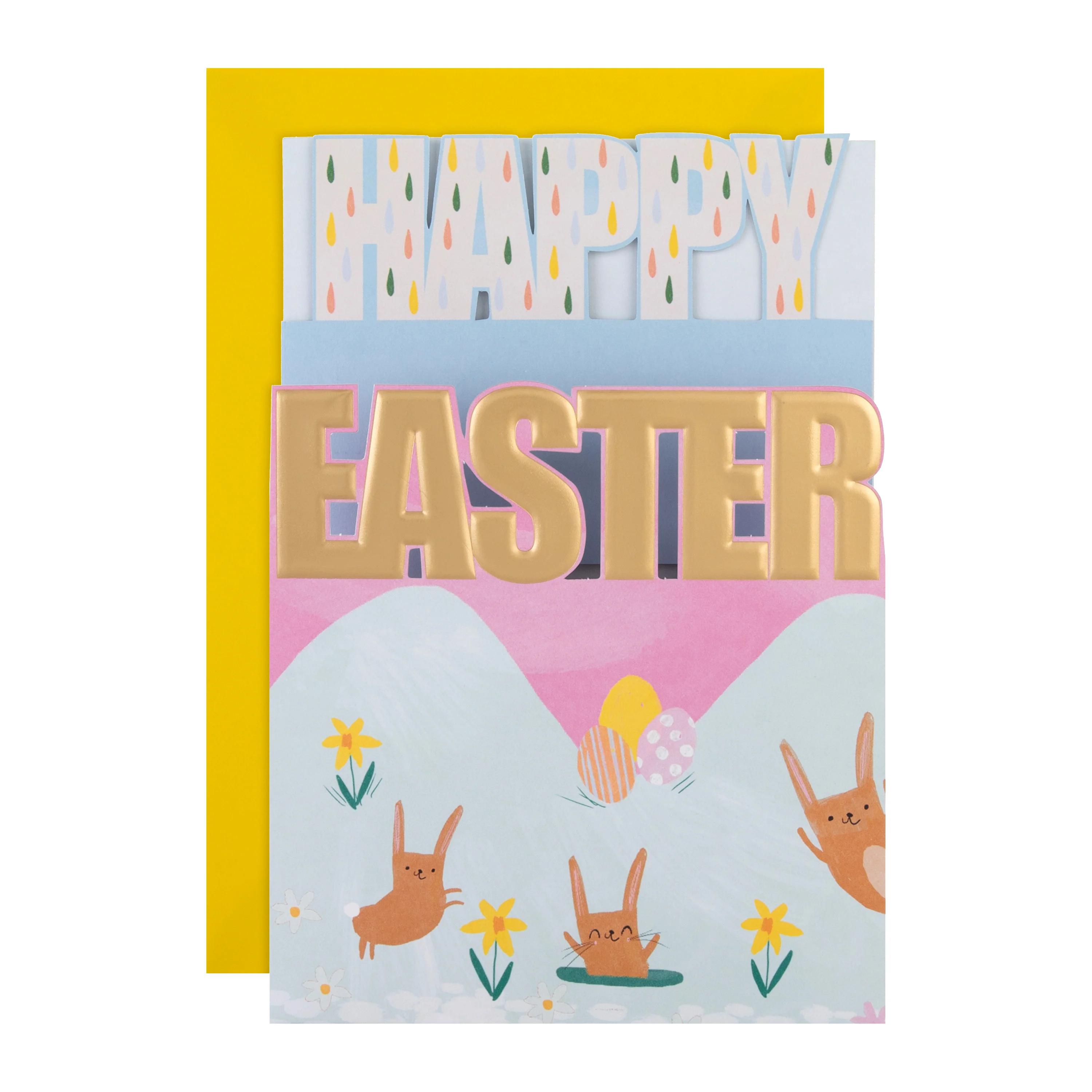 Easter Card - 3D Cute Rabbits Design