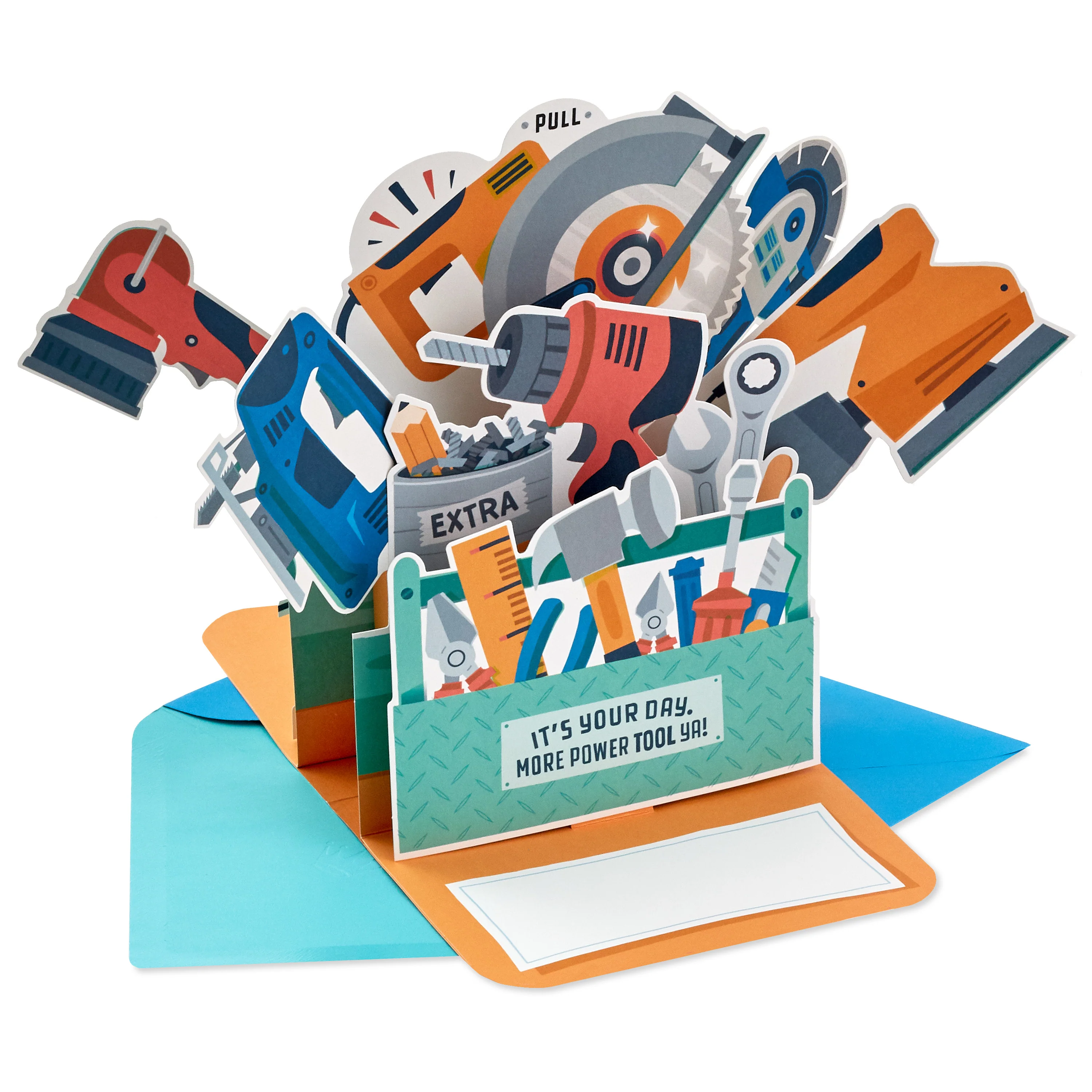 Father's Day Card - 3D & Pop Up Red Toolbox Design