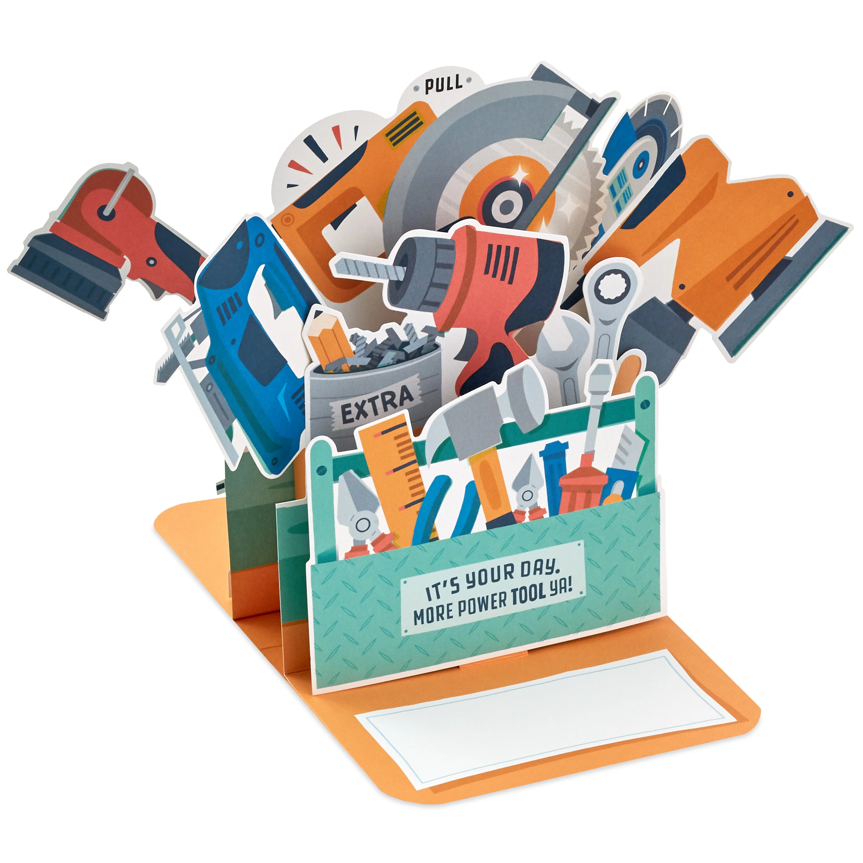 Father's Day Card - 3D & Pop Up Red Toolbox Design - Image 4