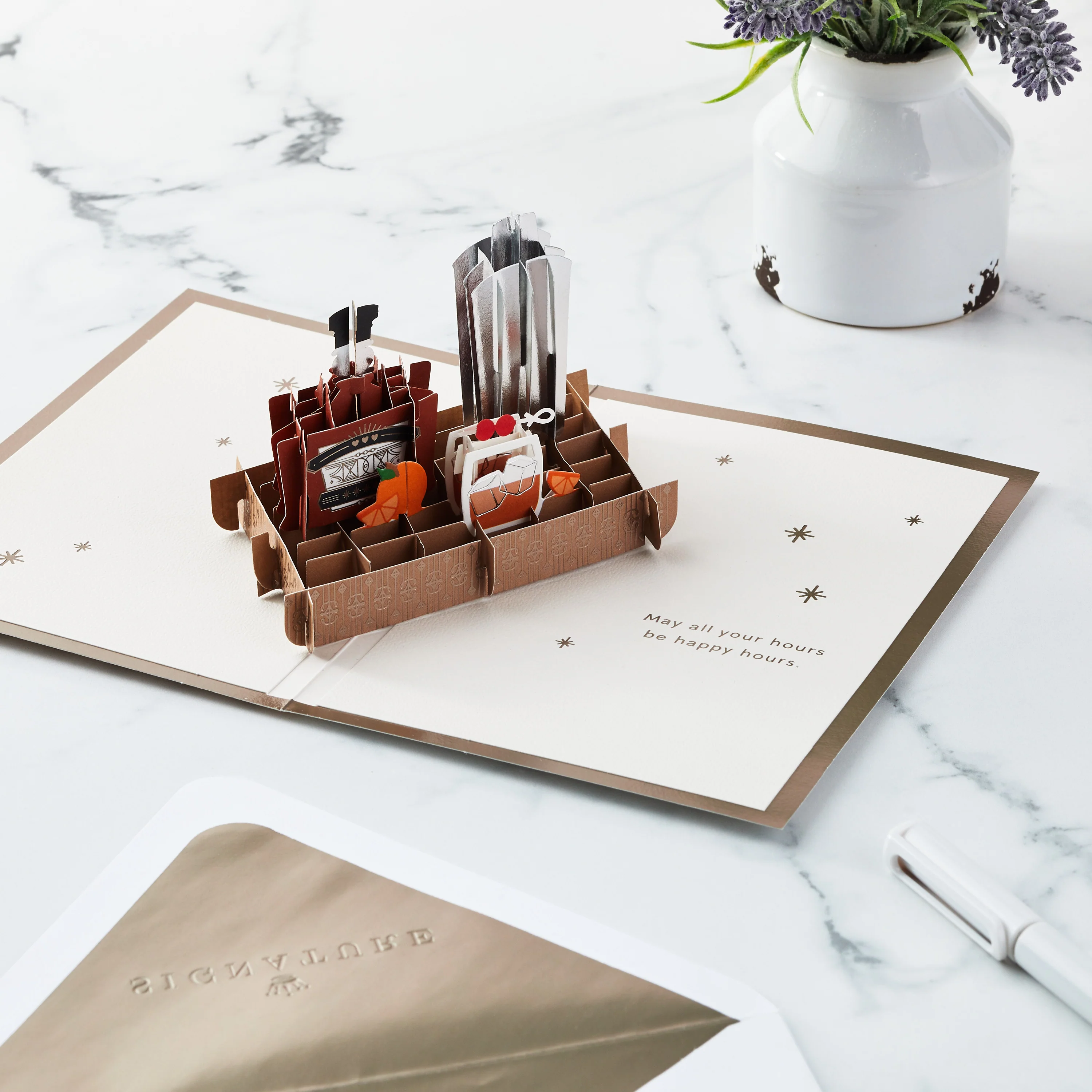 Father's Day Card - 3D & Pop Up Whisky Cocktail Kit Design - Image 8
