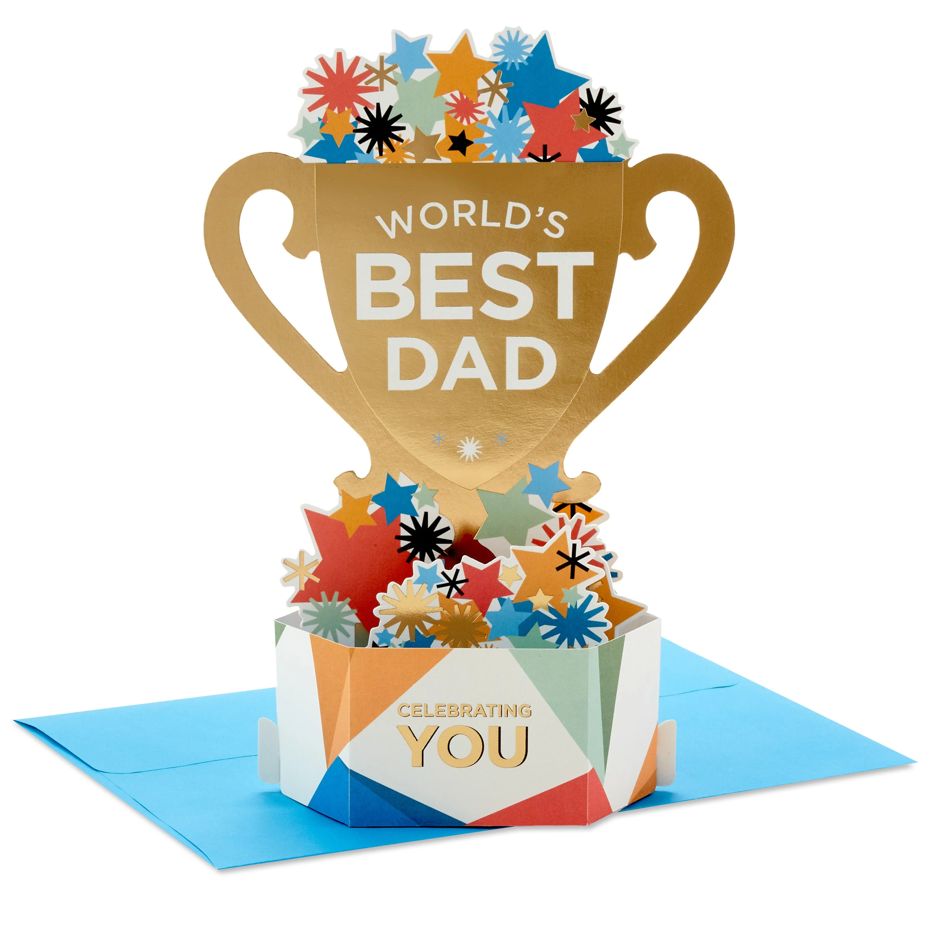 Father's Day Card for Dad - 3D Pop-Up 'Best Dad' Trophy - Image 2