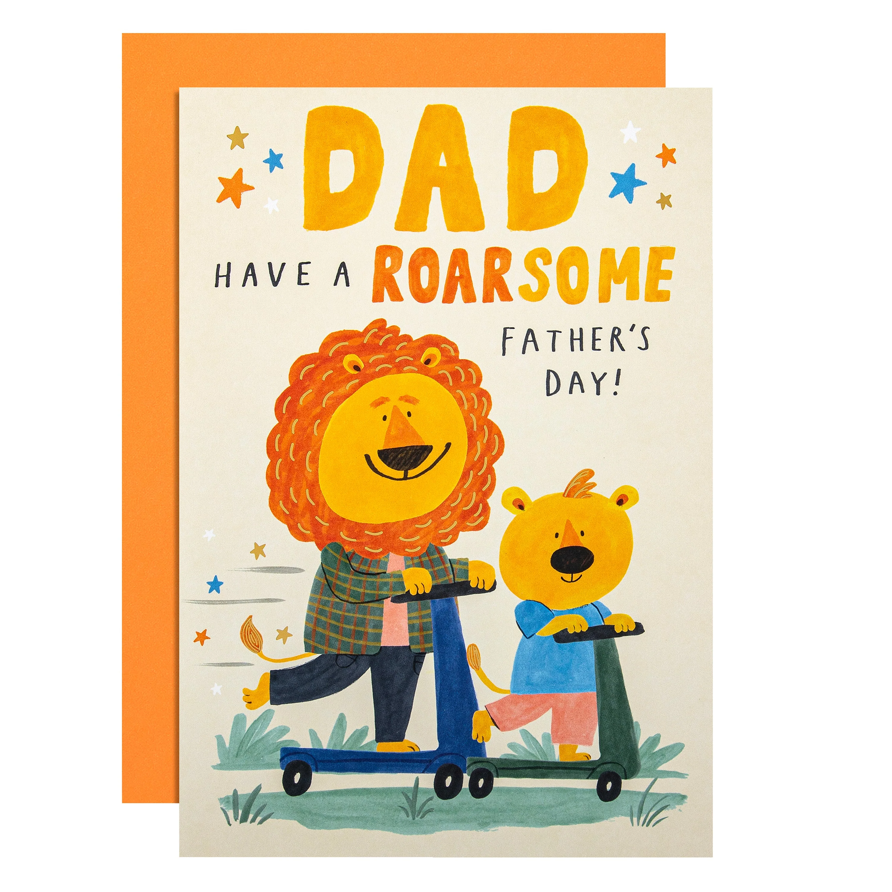 Father's Day Card for Dad - Cute Lion & Cub Design