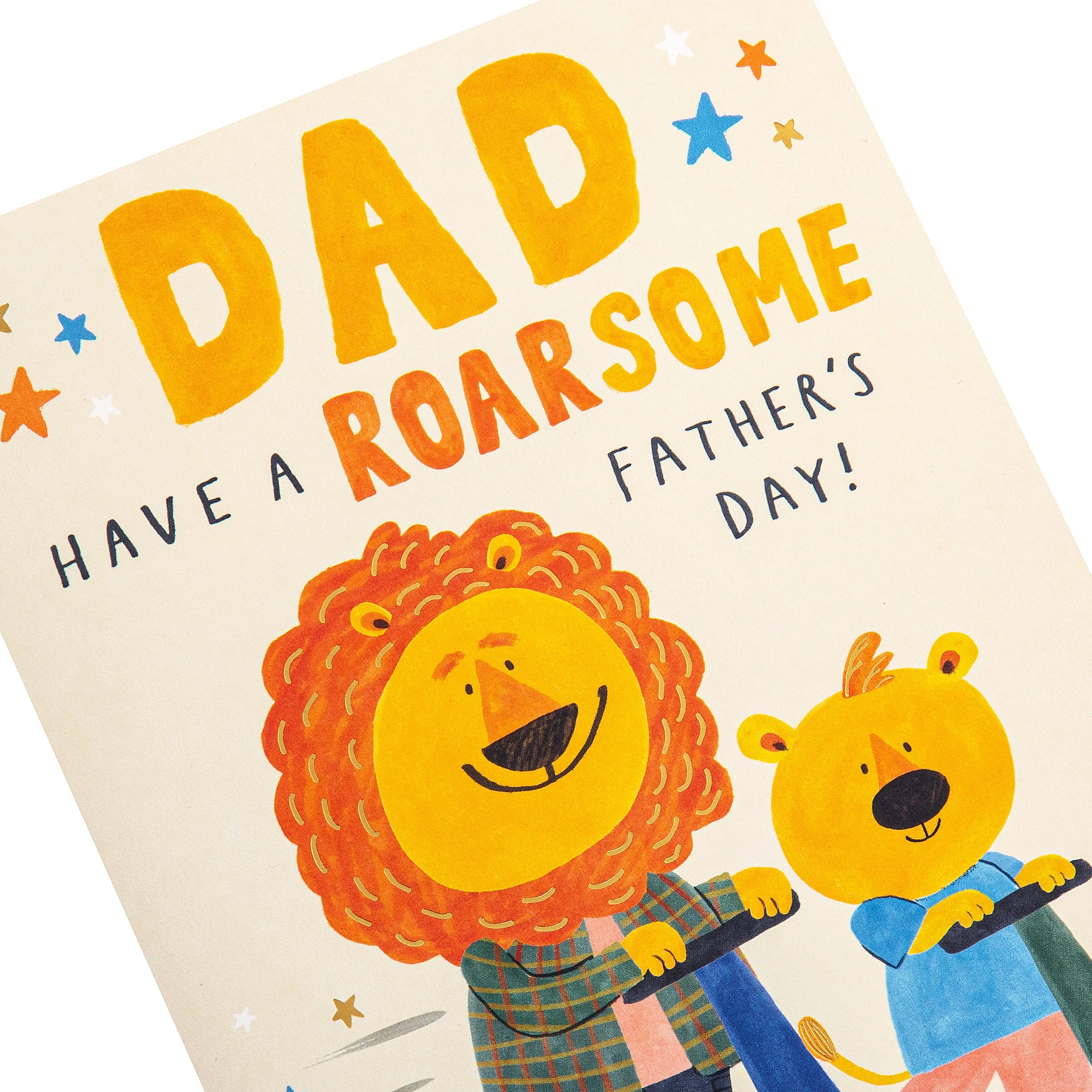 Father's Day Card for Dad - Cute Lion & Cub Design - Image 5