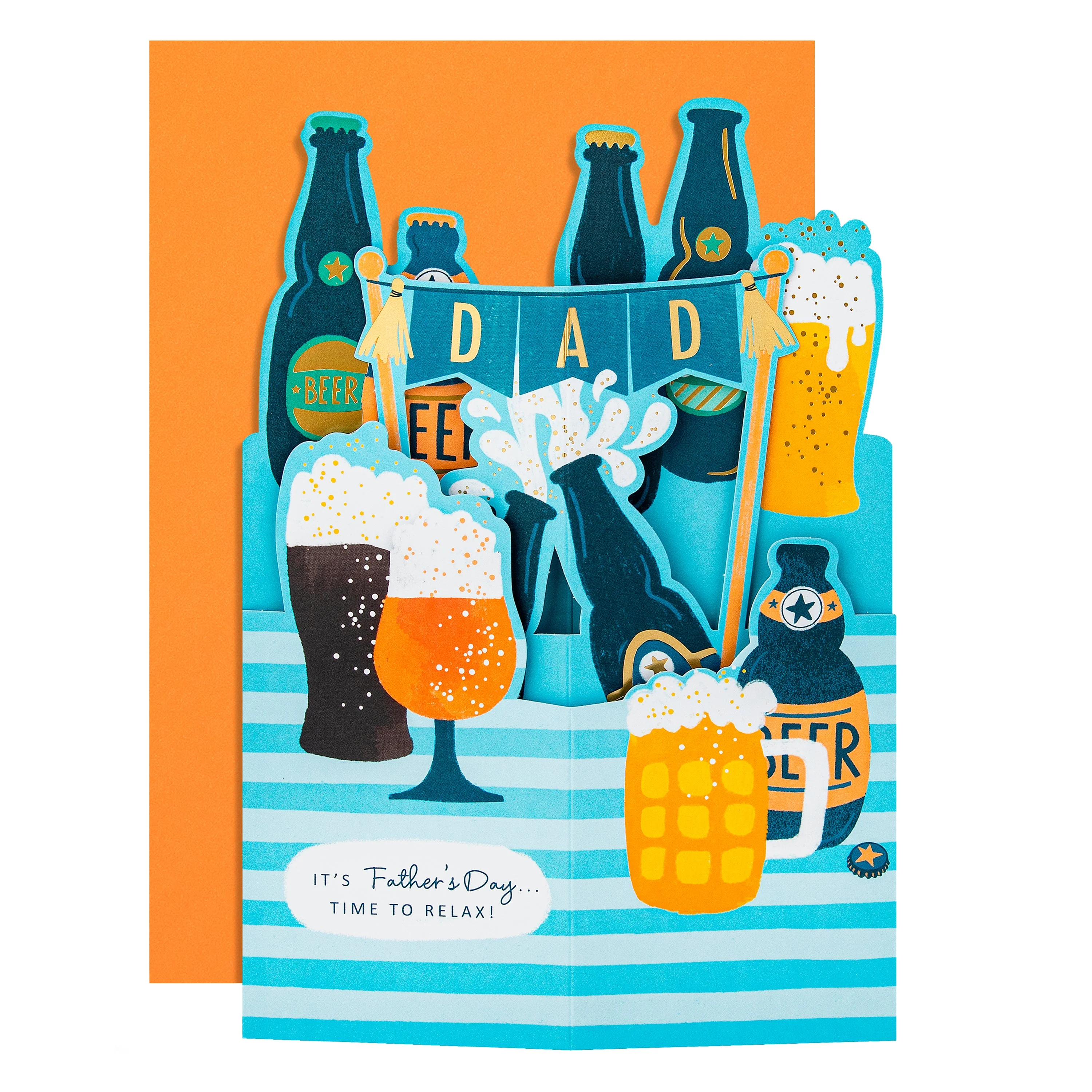 Father's Day Card for Dad - Die-cut Pop Up Beer Design - Image 2